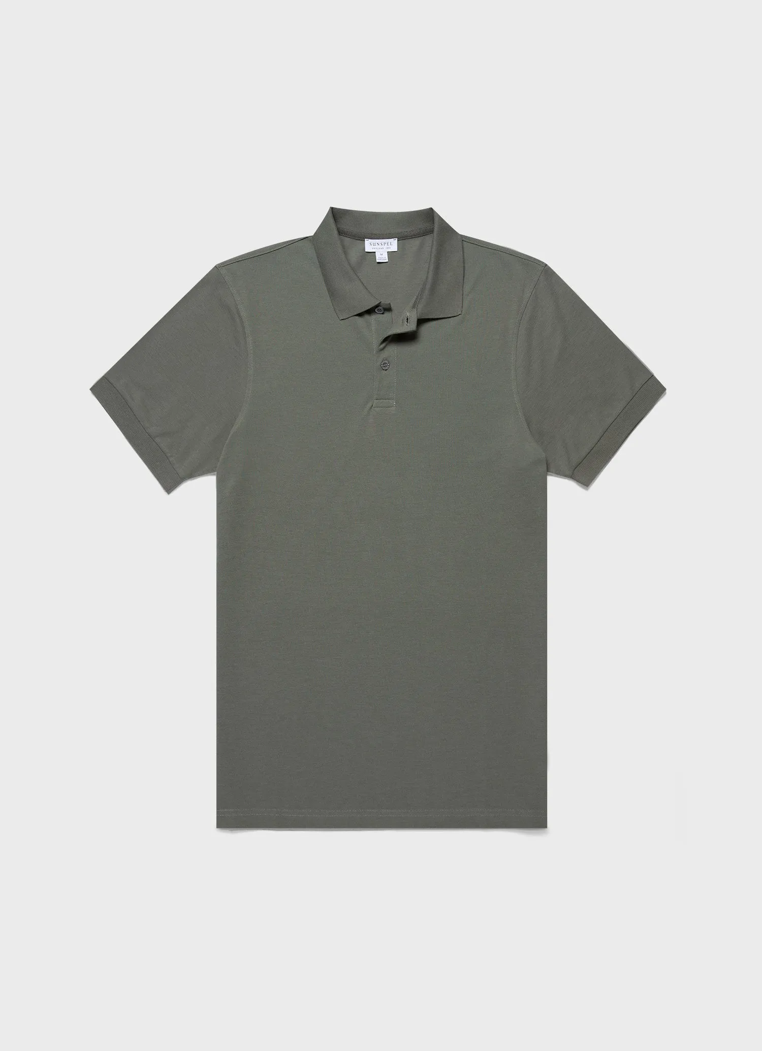 Men's Piqué Polo Shirt in Dusk Green sold by Sunspel