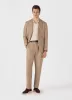Men's Compact Mesh Knit Polo Shirt in Ecru sold by Sunspel