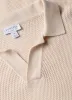 Men's Compact Mesh Knit Polo Shirt in Ecru sold by Sunspel