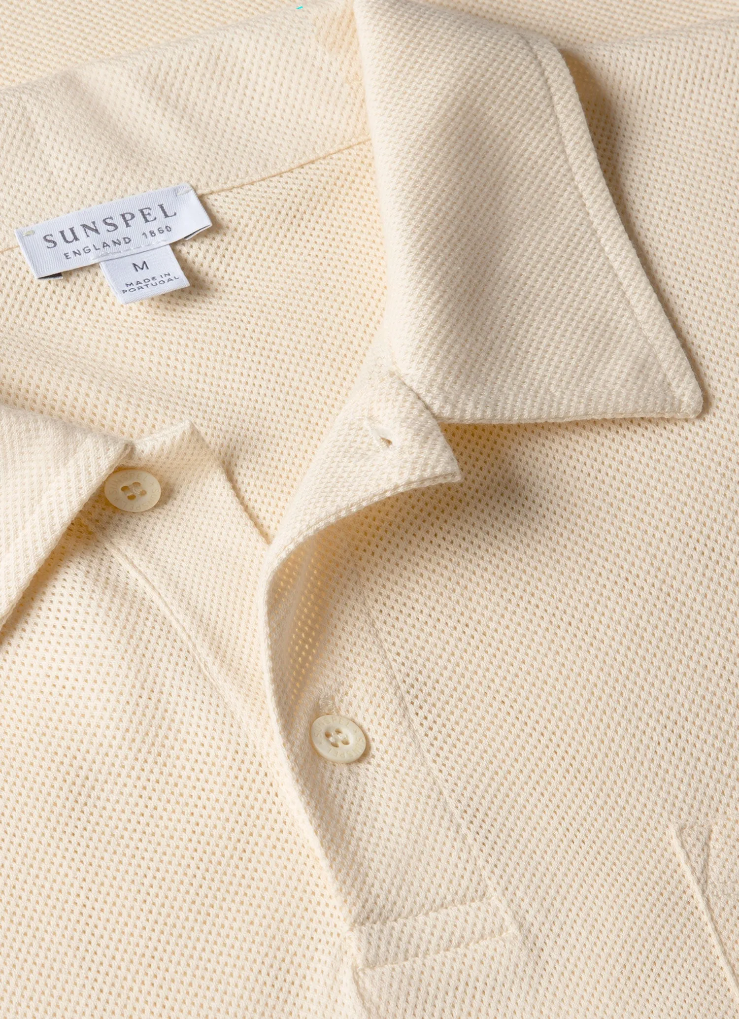 Men's Riviera Polo Shirt in Buttermilk sold by Sunspel product image thumbnail 4