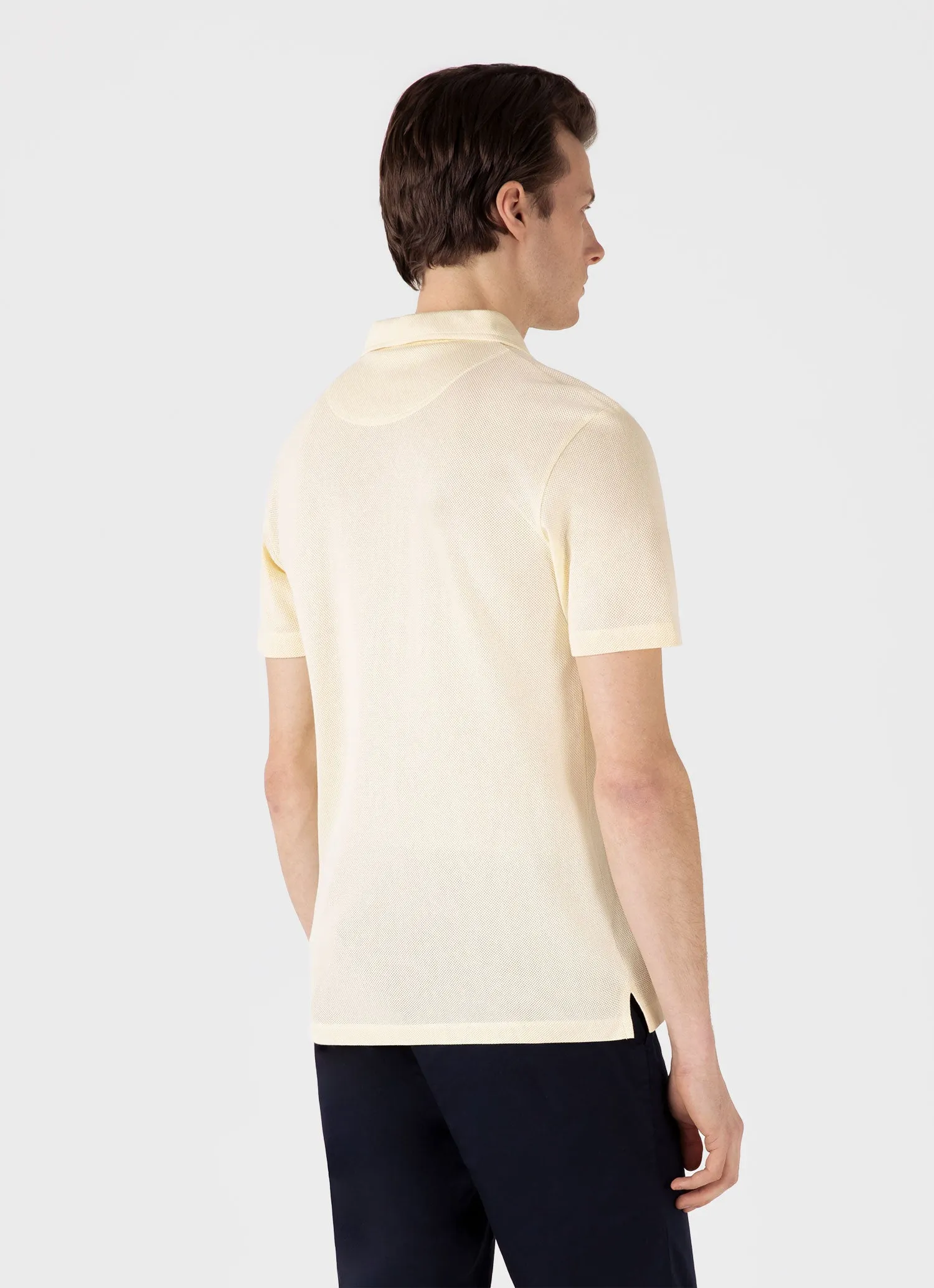 Men's Riviera Polo Shirt in Buttermilk sold by Sunspel product image thumbnail 5
