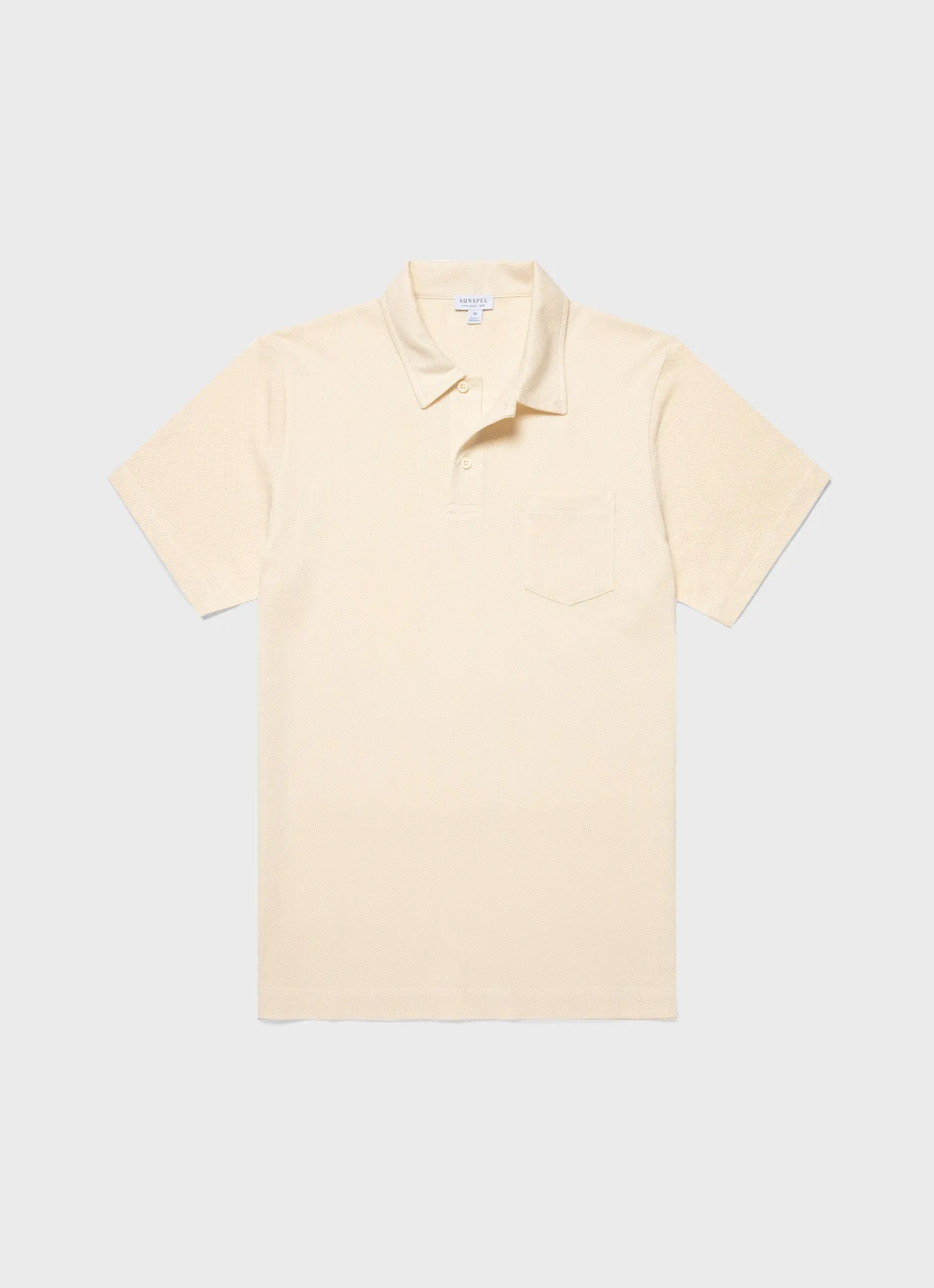 Men's Riviera Polo Shirt in Buttermilk sold by Sunspel