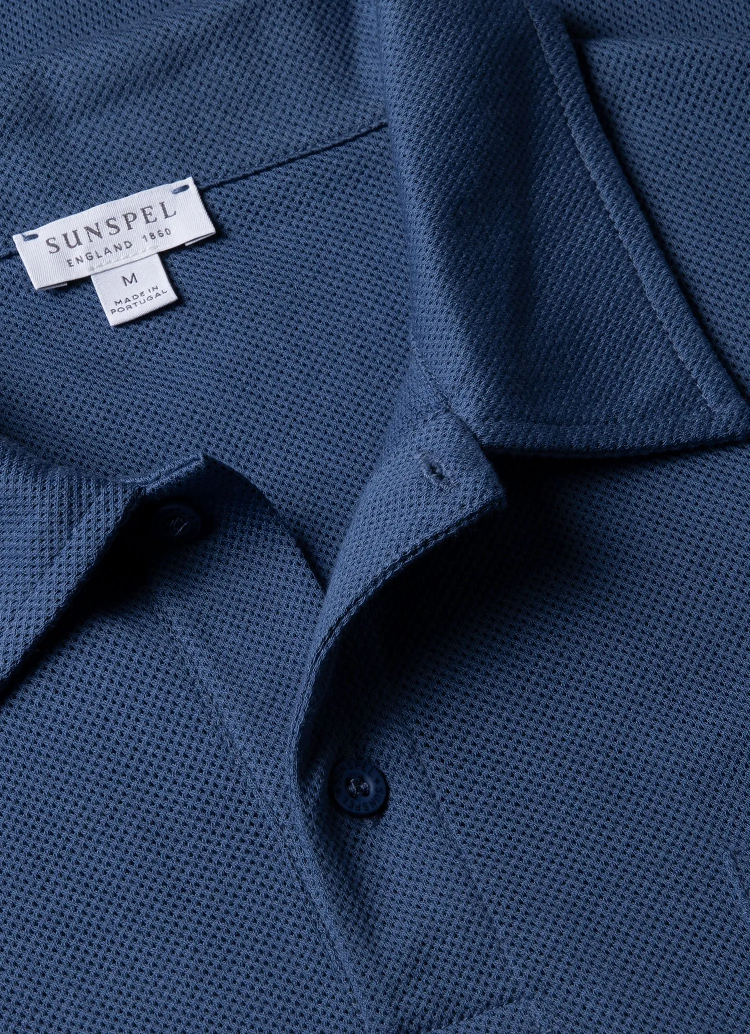 Men's Riviera Polo Shirt in Soft Denim sold by Sunspel product image thumbnail 4