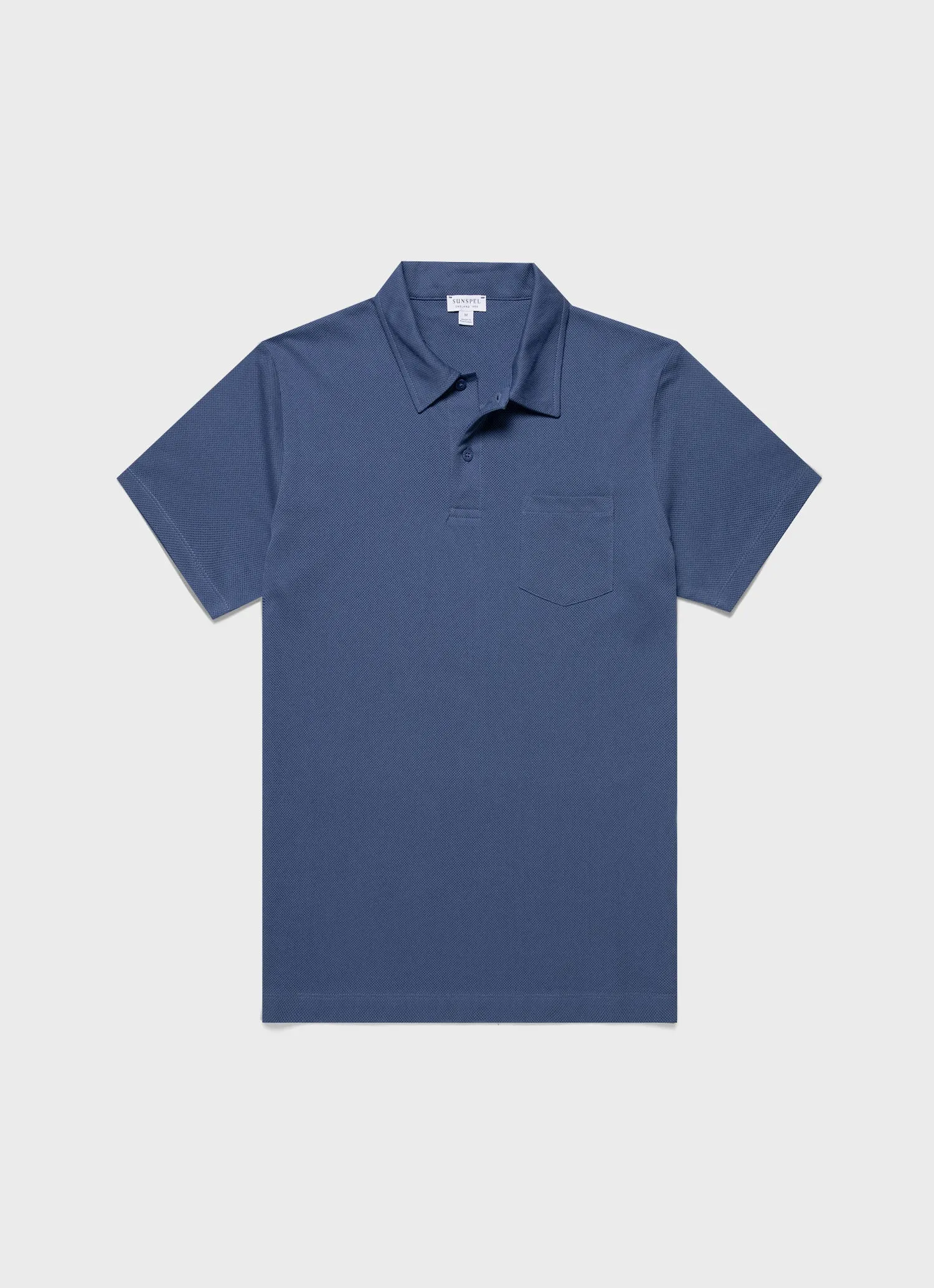 Men's Riviera Polo Shirt in Soft Denim sold by Sunspel