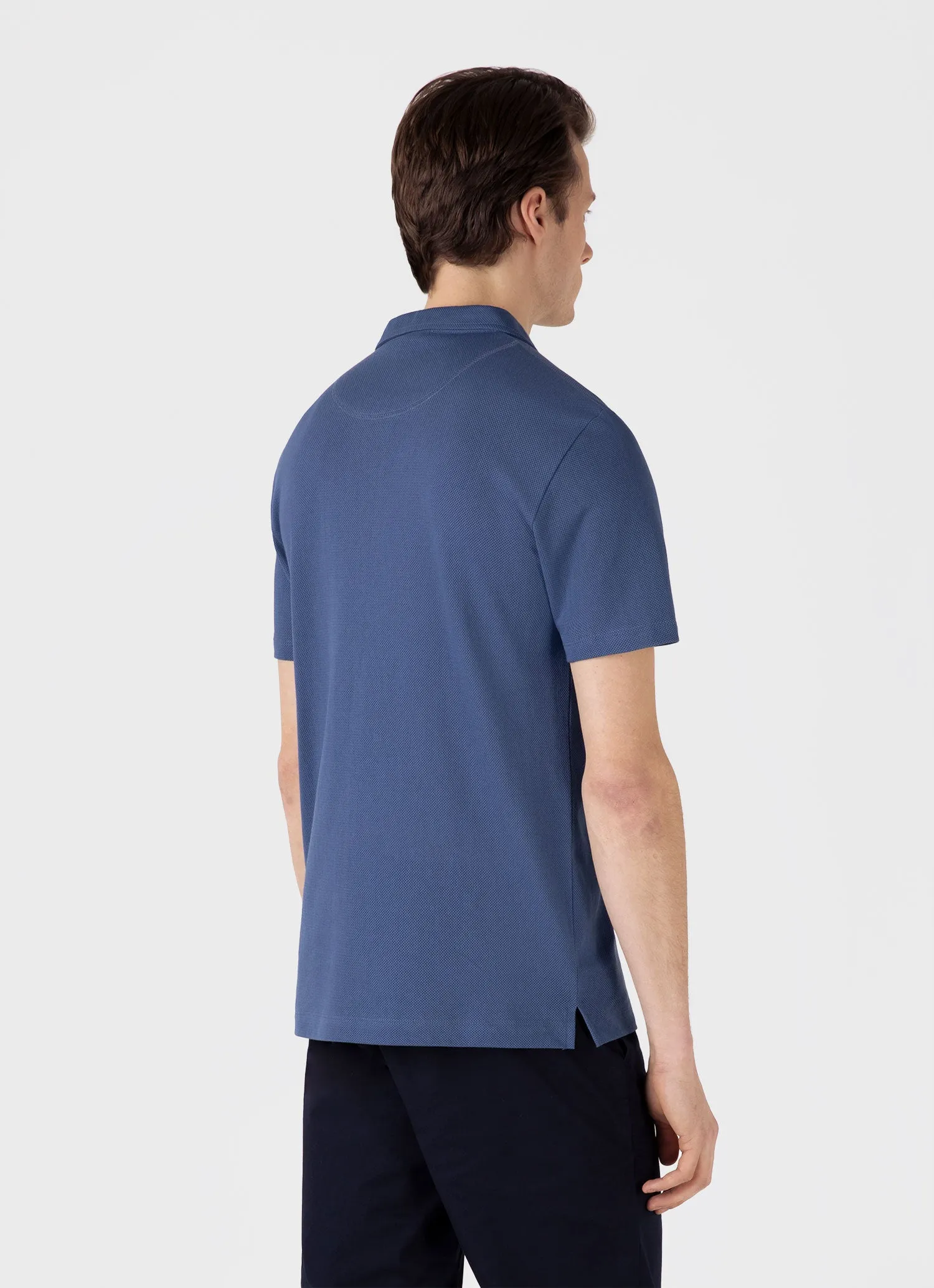 Men's Riviera Polo Shirt in Soft Denim sold by Sunspel product image thumbnail 5