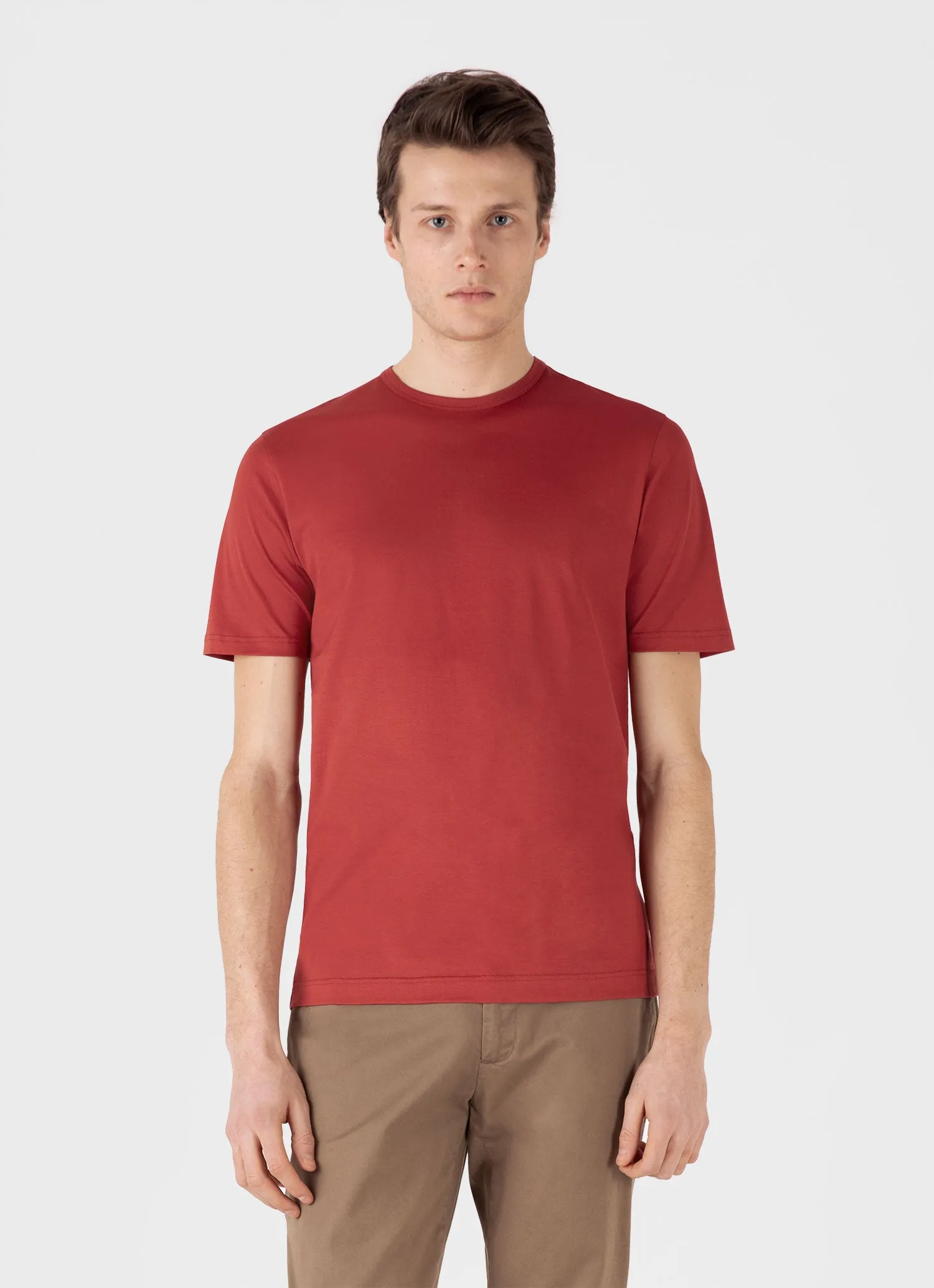 Men's Classic T-shirt in Garnet Red sold by Sunspel product image thumbnail 2