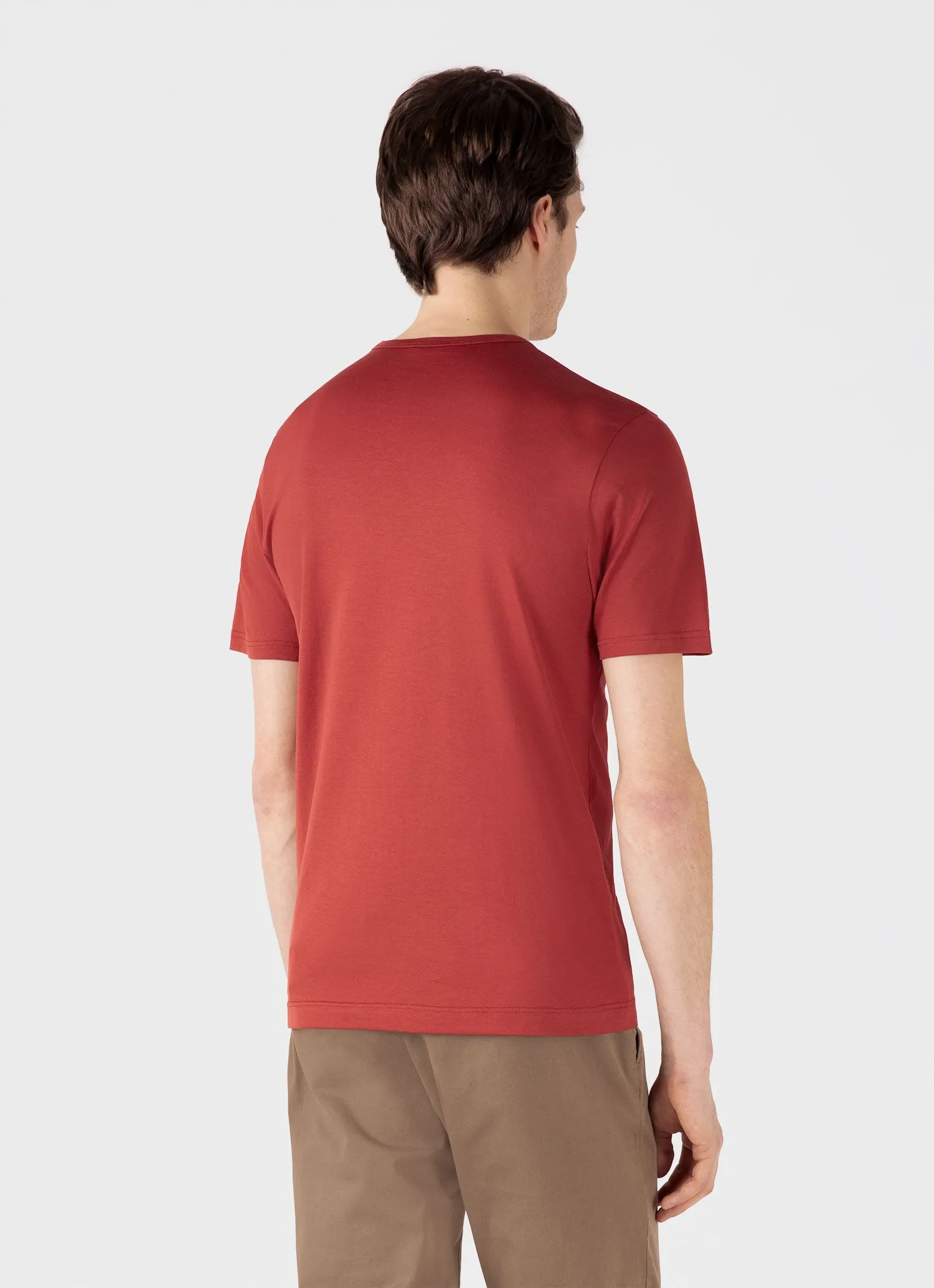 Men's Classic T-shirt in Garnet Red sold by Sunspel product image thumbnail 5