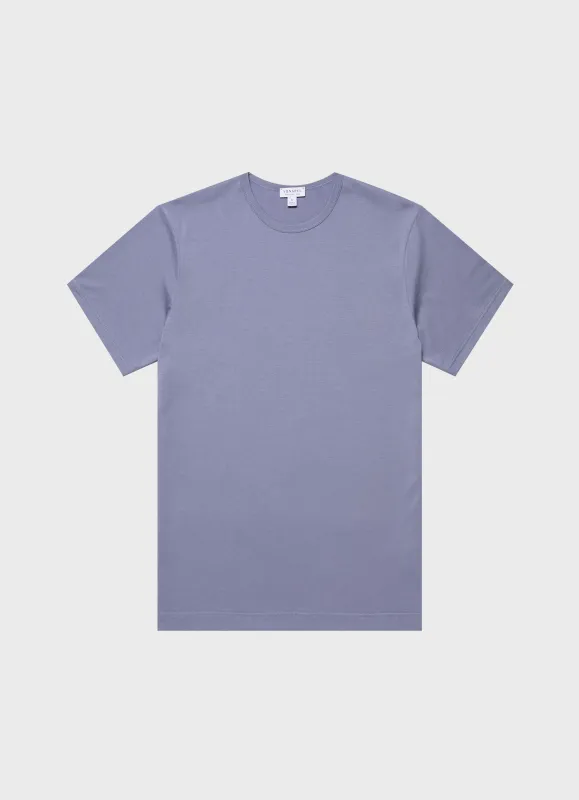 Men's Classic T-shirt in Vintage Blue sold by Sunspel