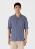 Men's Towelling Camp Collar Shirt in Vintage Blue sold by Sunspel