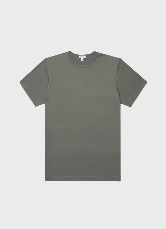 Men's Classic T-shirt in Dusk Green sold by Sunspel
