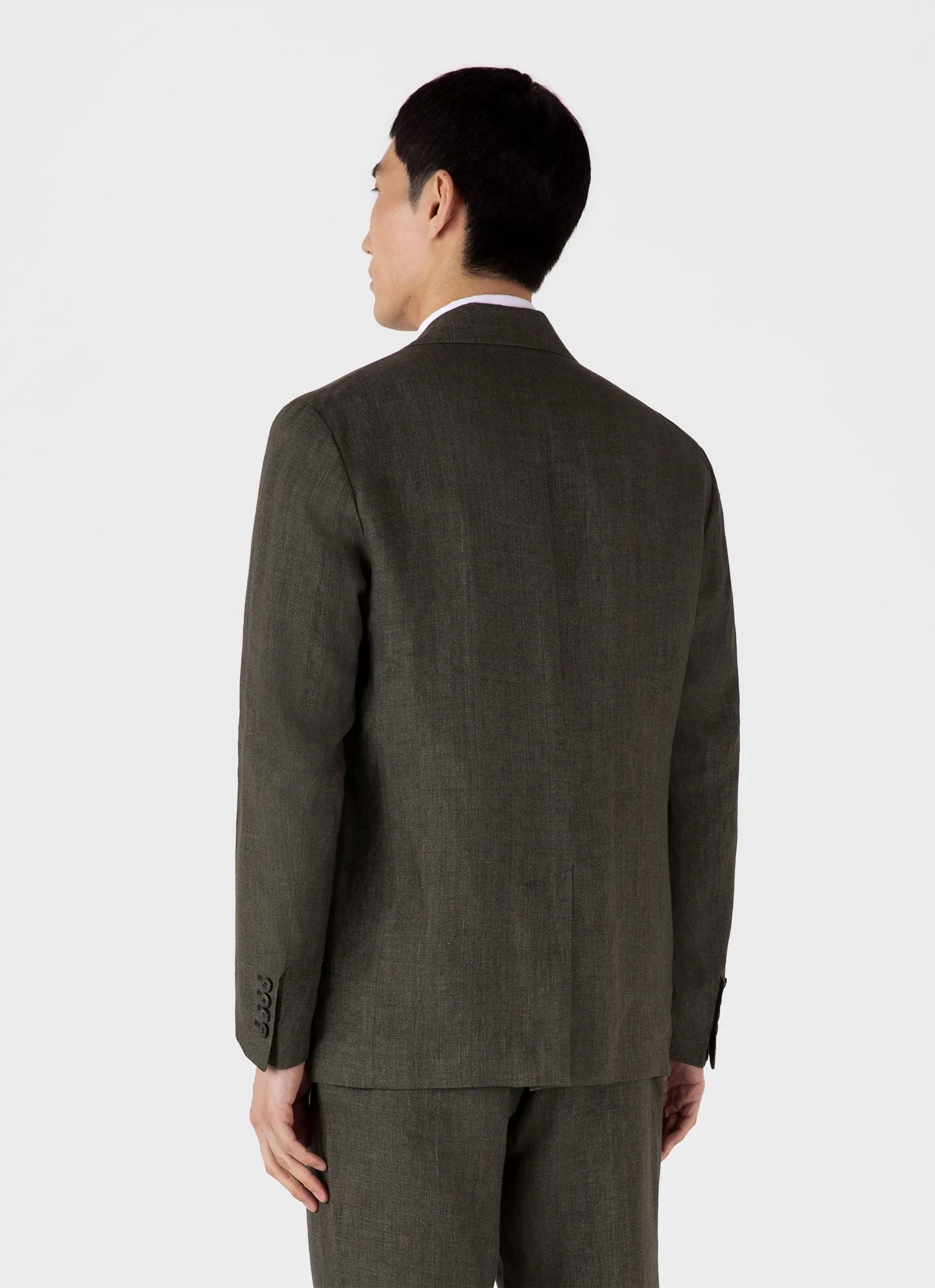 Men's Linen Blazer in Hunter Green sold by Sunspel product image thumbnail 5