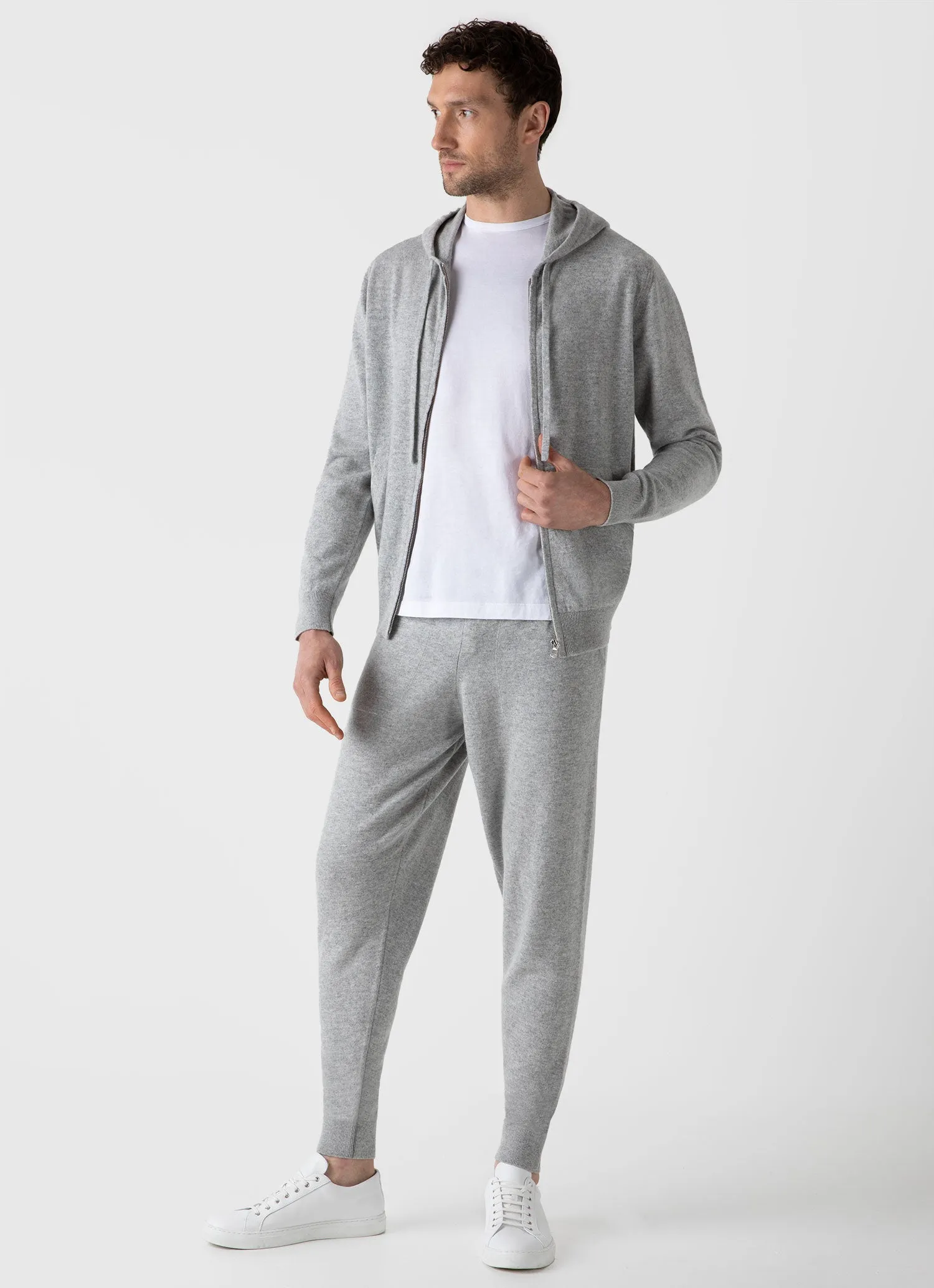 Men's Cashmere Lounge Pant in Grey Melange sold by Sunspel product image thumbnail 2