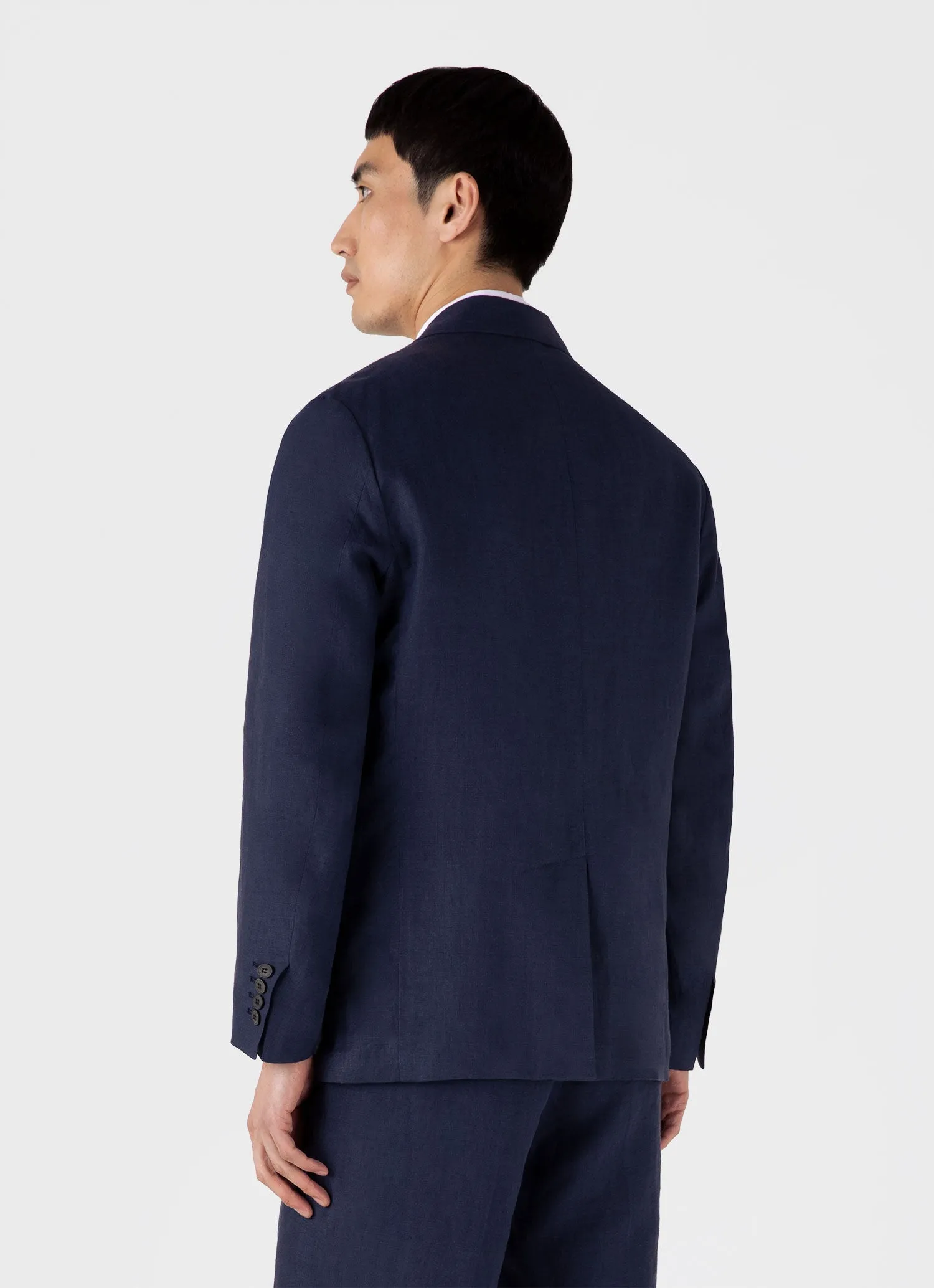 Men's Linen Blazer in Light Navy sold by Sunspel product image thumbnail 5