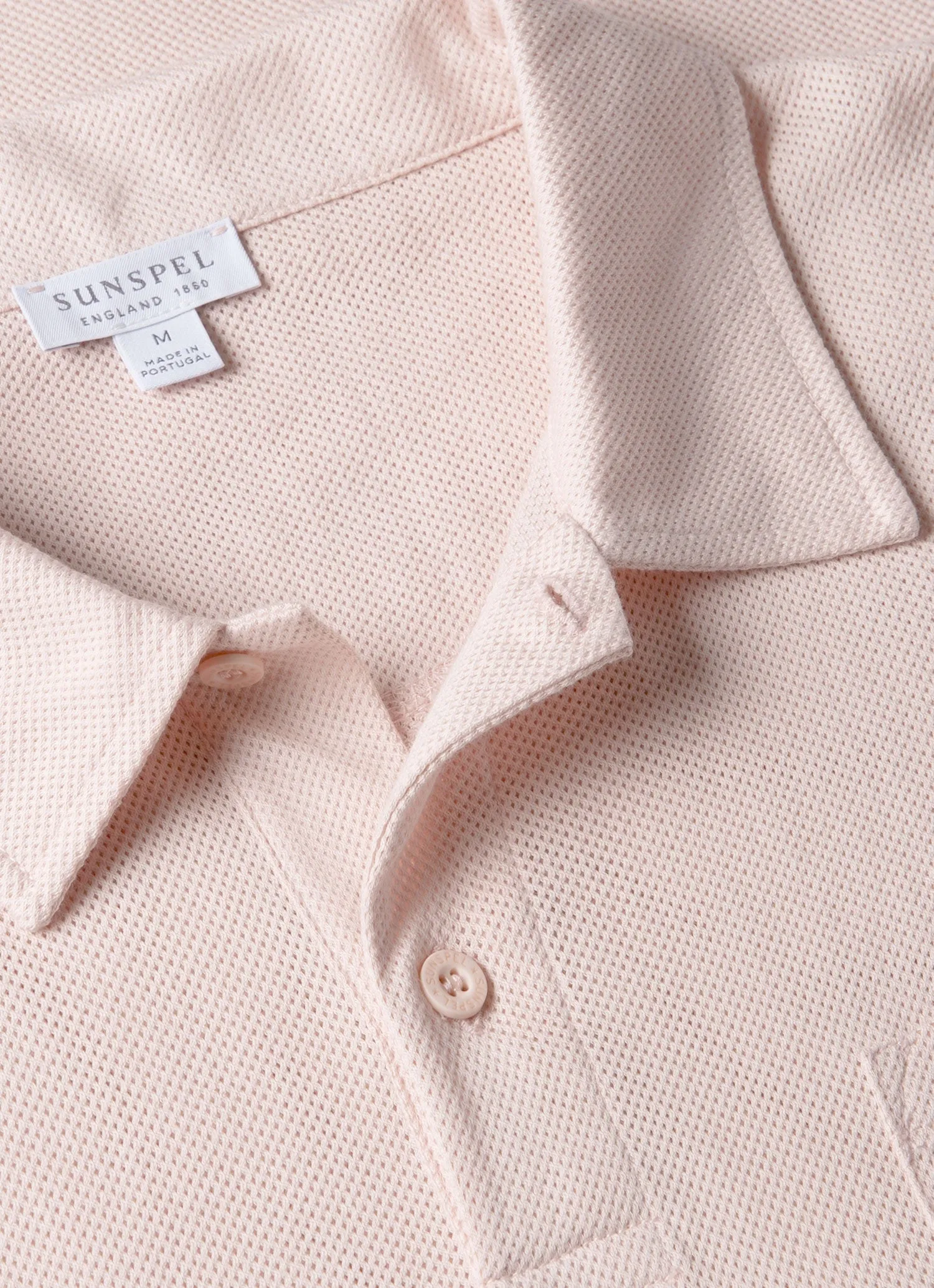 Men's Riviera Polo Shirt in Pastel Pink sold by Sunspel product image thumbnail 4