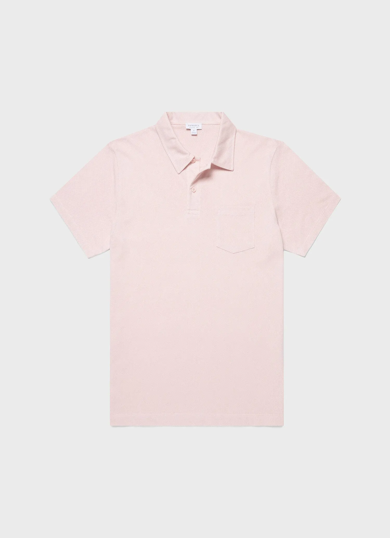 Men's Riviera Polo Shirt in Pastel Pink sold by Sunspel