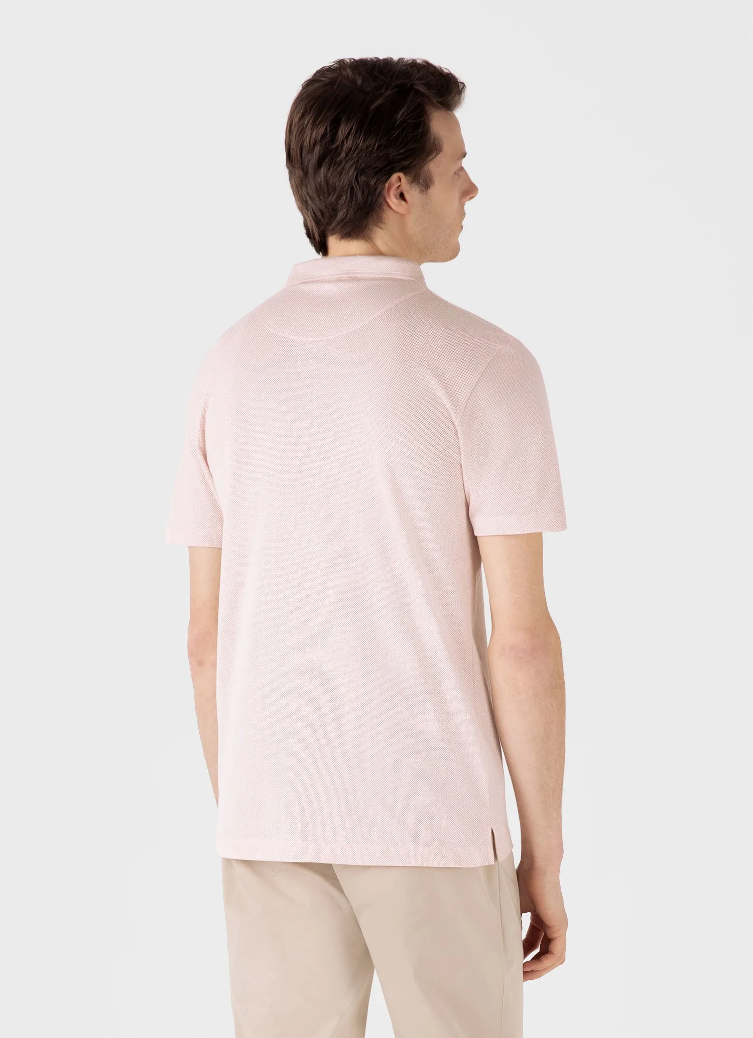 Men's Riviera Polo Shirt in Pastel Pink sold by Sunspel product image thumbnail 5