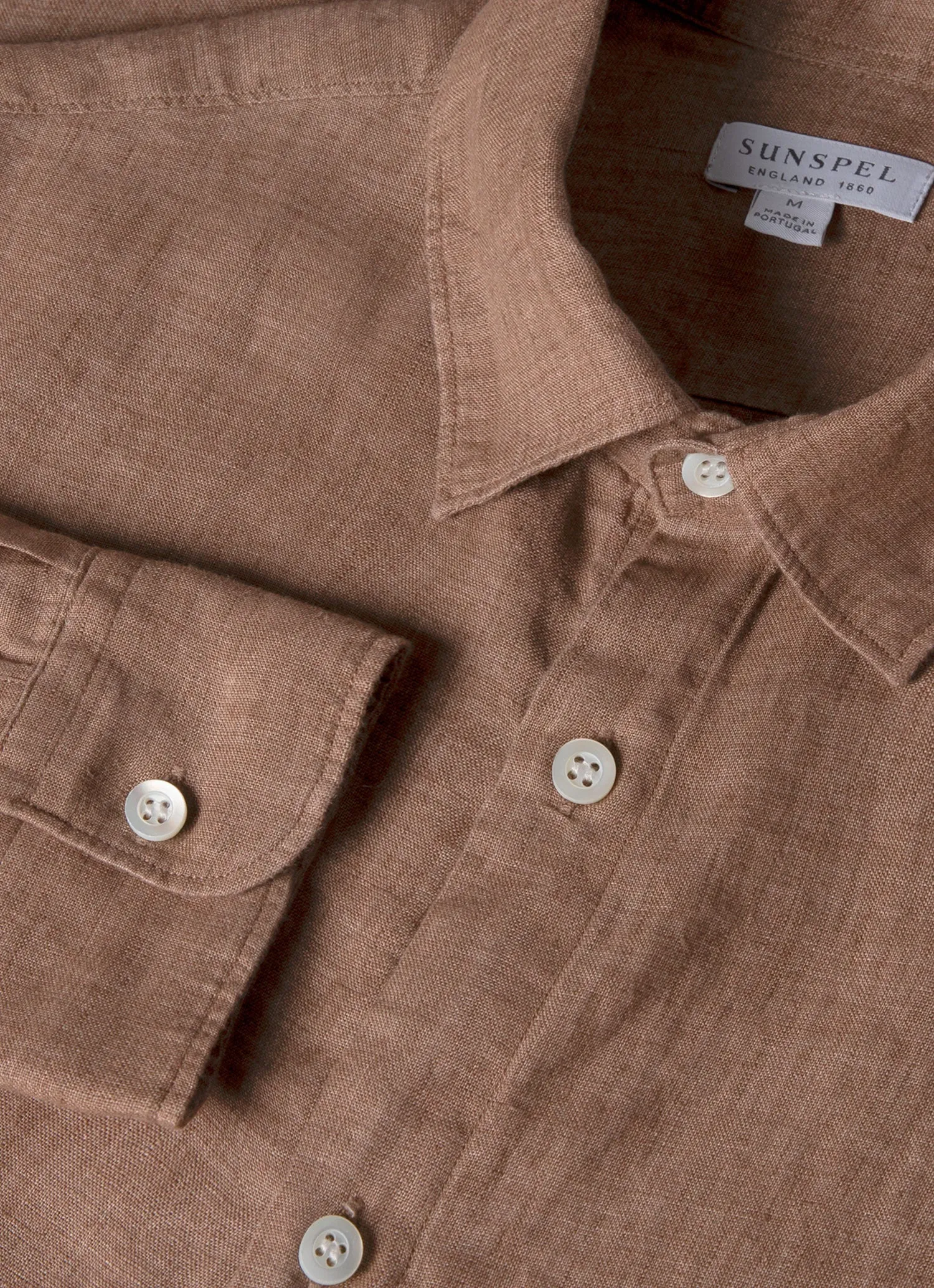Men's Linen Shirt in Dune sold by Sunspel product image thumbnail 4