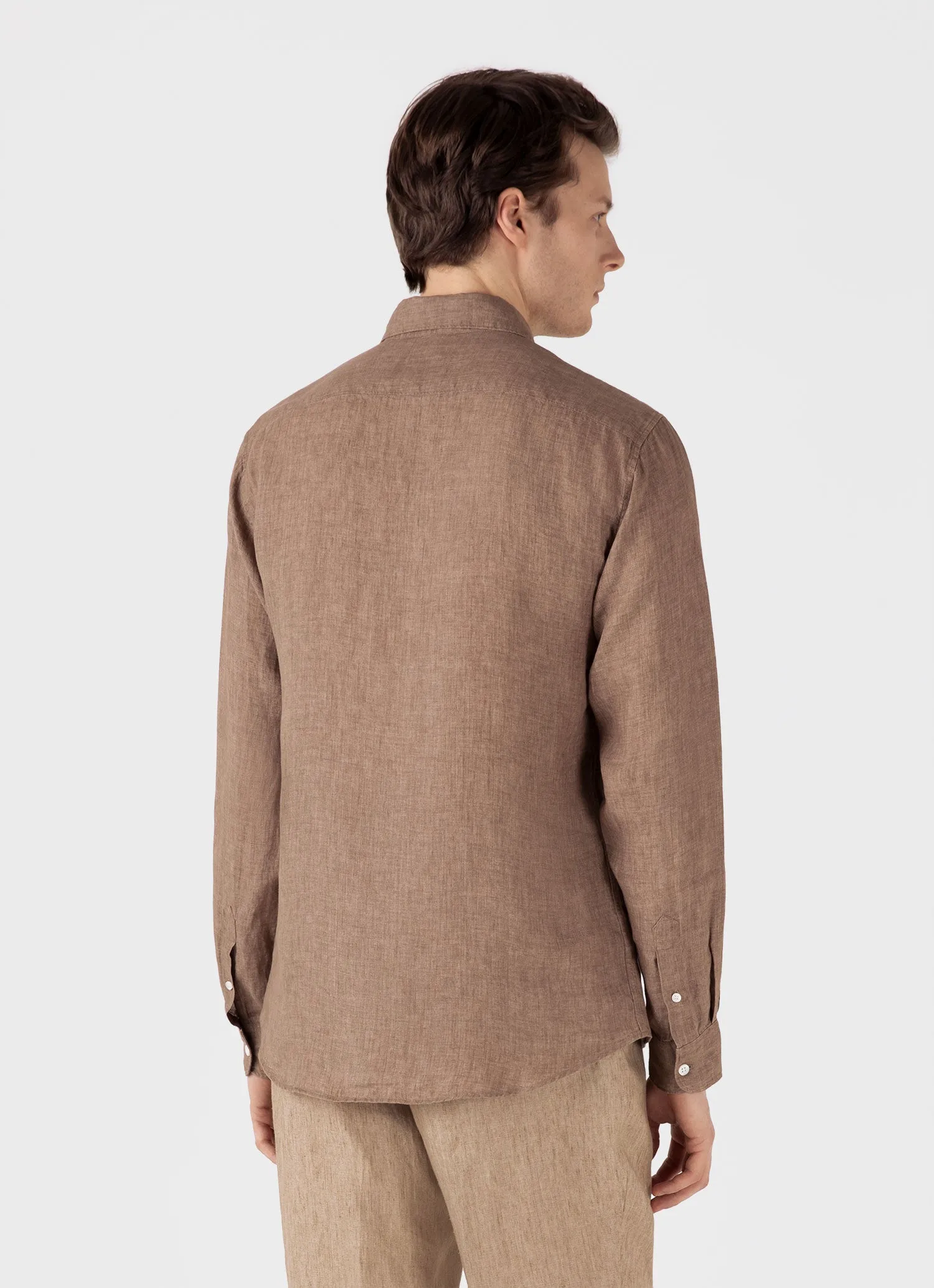 Men's Linen Shirt in Dune sold by Sunspel product image thumbnail 5