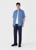 Men's Short Sleeve Linen Shirt in Cool Blue sold by Sunspel