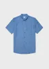 Men's Short Sleeve Linen Shirt in Cool Blue sold by Sunspel