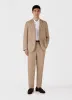 Men's Pleated Linen Trouser in Dune Melange sold by Sunspel