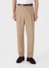 Men's Pleated Linen Trouser in Dune Melange sold by Sunspel