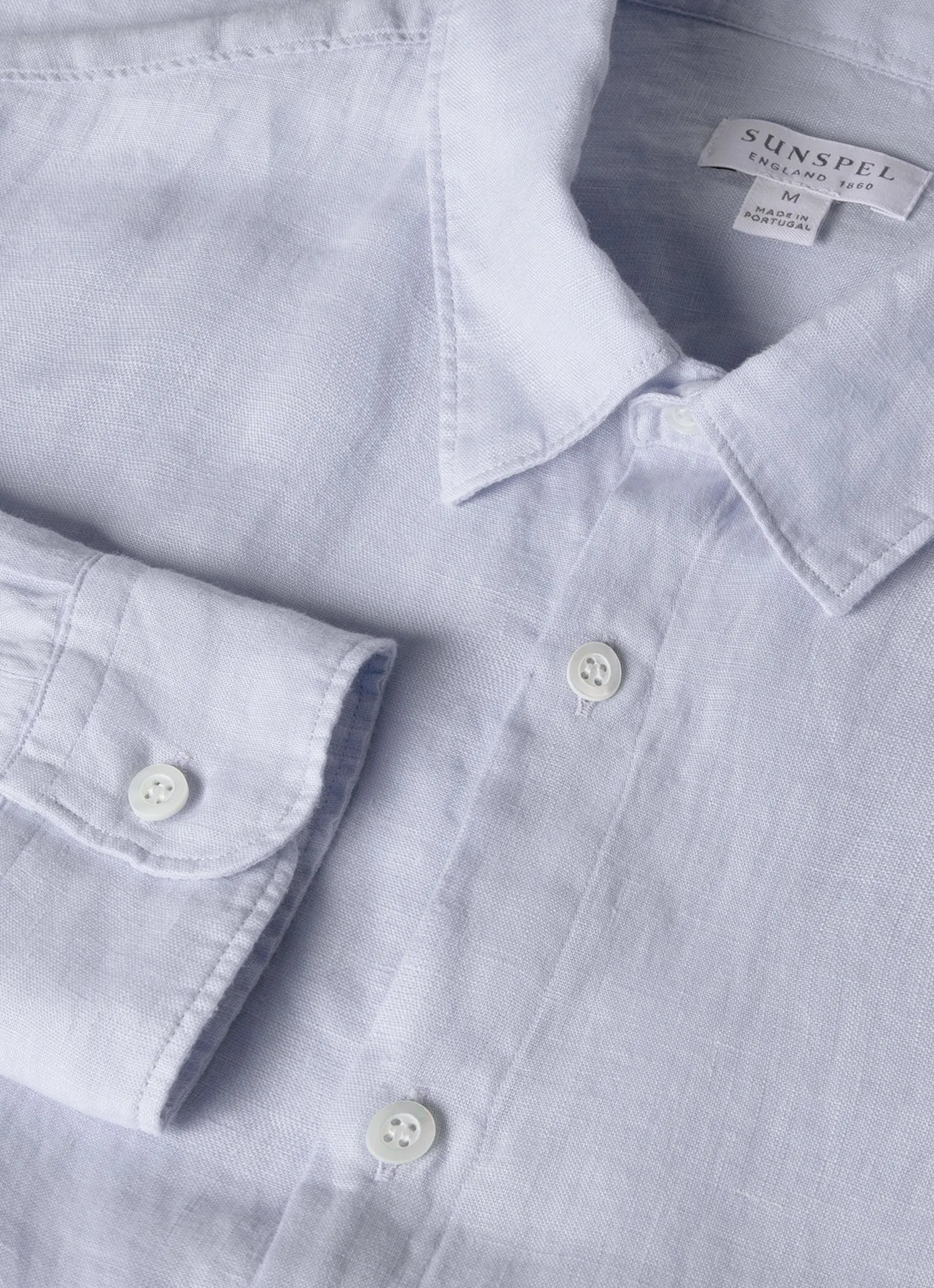 Men's Linen Shirt in Light Blue sold by Sunspel product image thumbnail 4