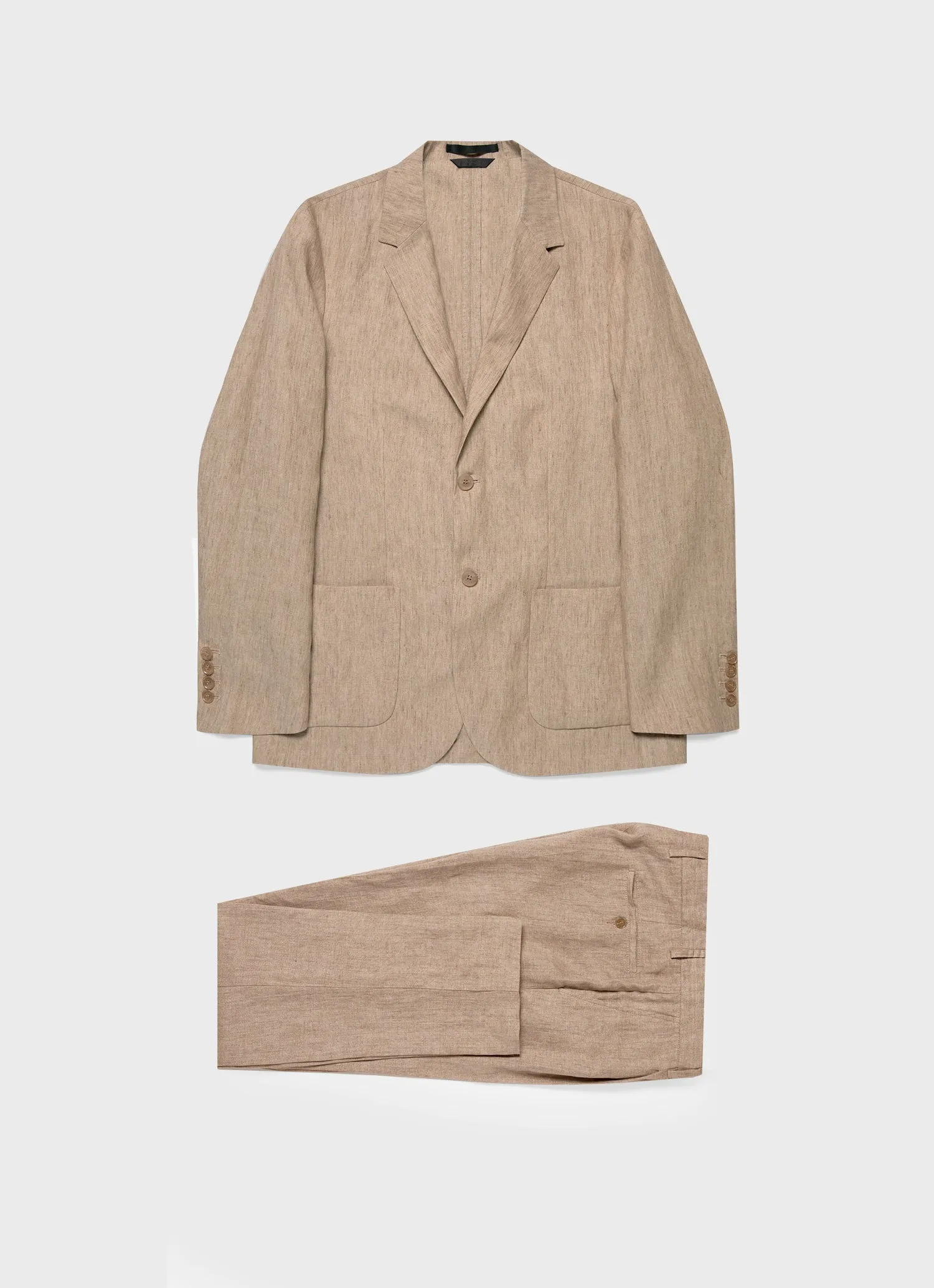 Men's Linen Two-Piece Suit in Dune Melange sold by Sunspel