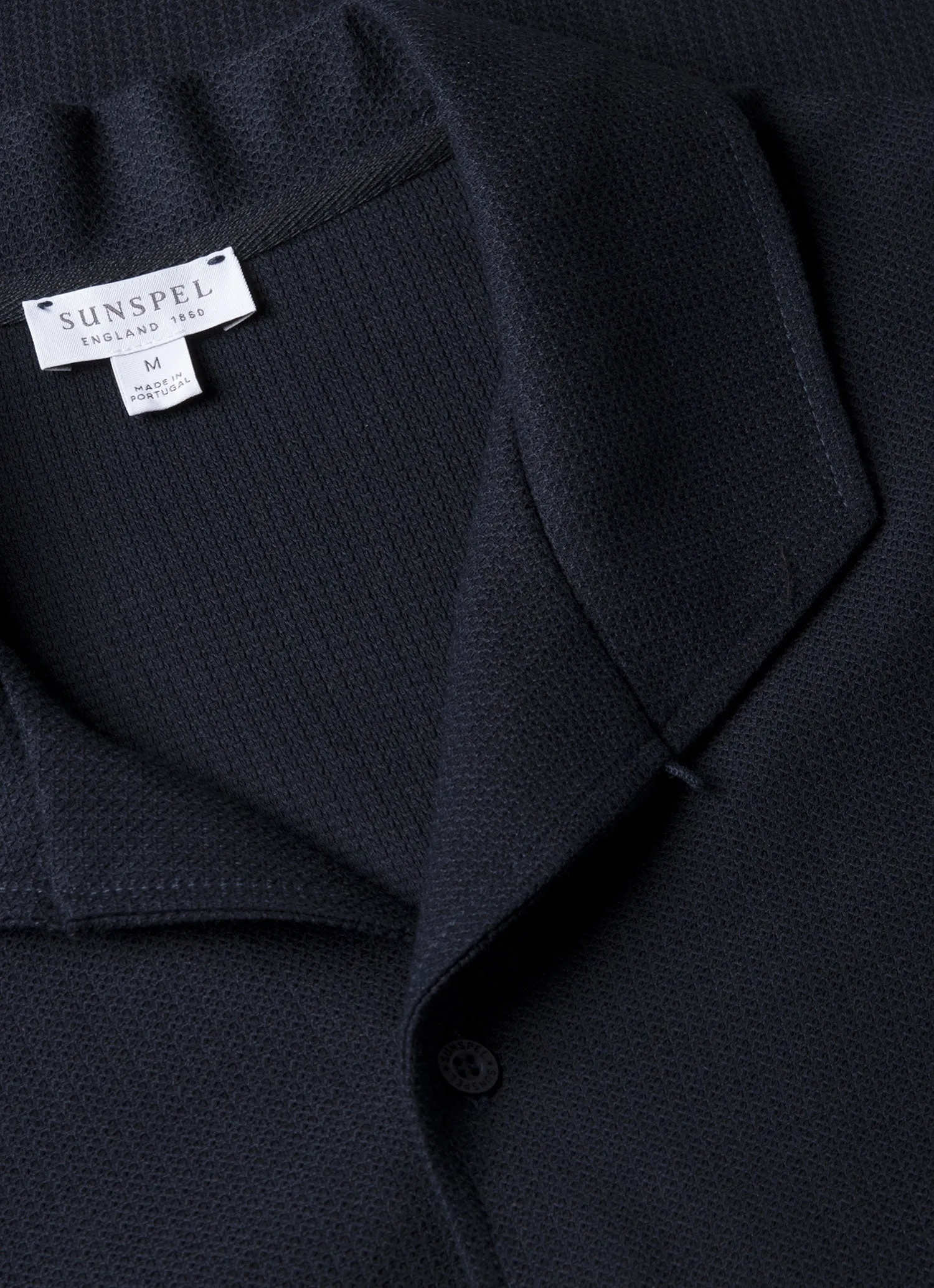 Men's Short Sleeve Textured Jersey Shirt in Midnight Navy sold by Sunspel product image thumbnail 4