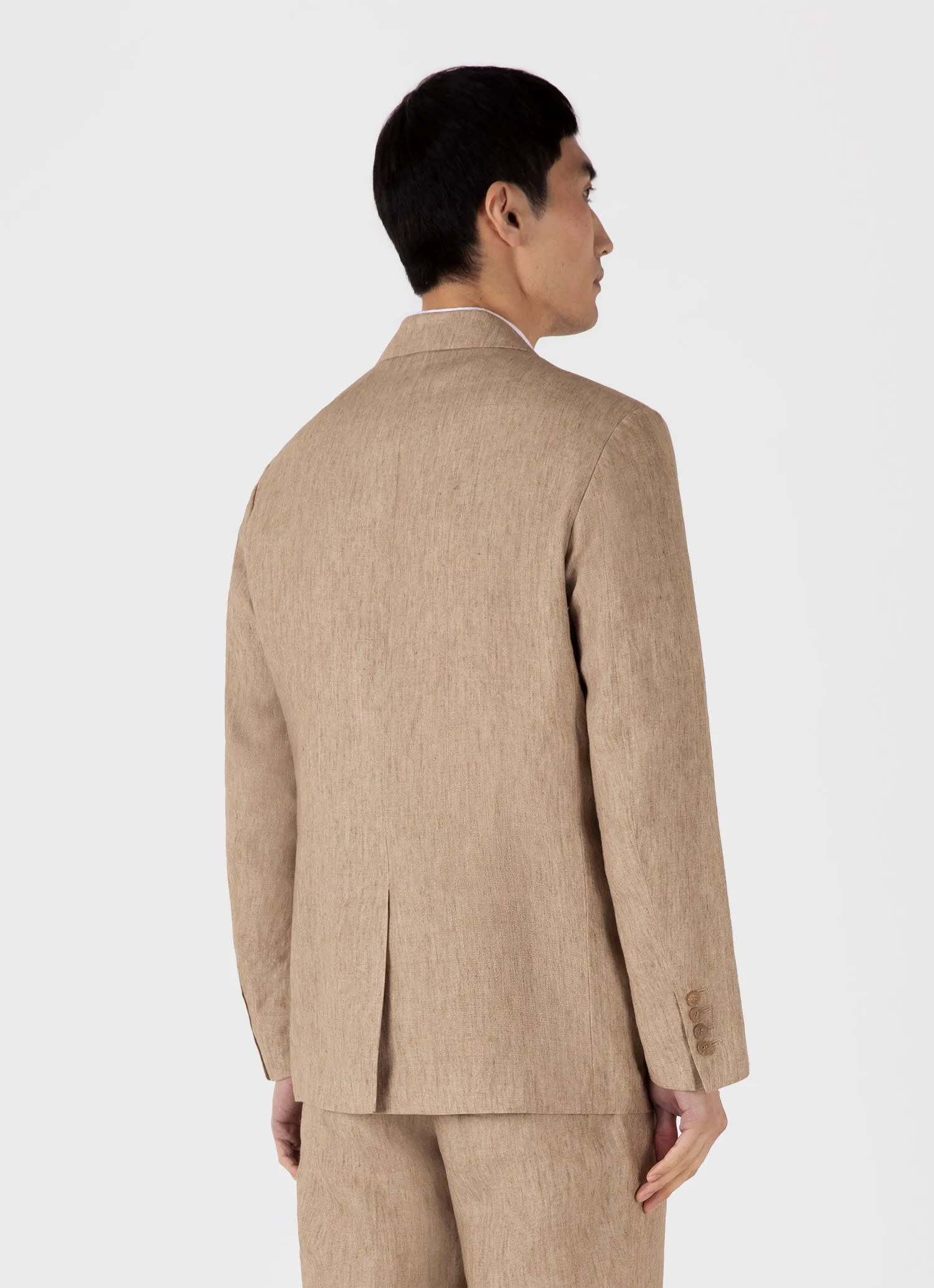 Men's Linen Blazer in Dune Melange sold by Sunspel product image thumbnail 5