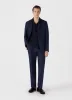 Men's Textured Jersey Polo Shirt in Midnight Navy sold by Sunspel