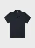 Men's Textured Jersey Polo Shirt in Midnight Navy sold by Sunspel