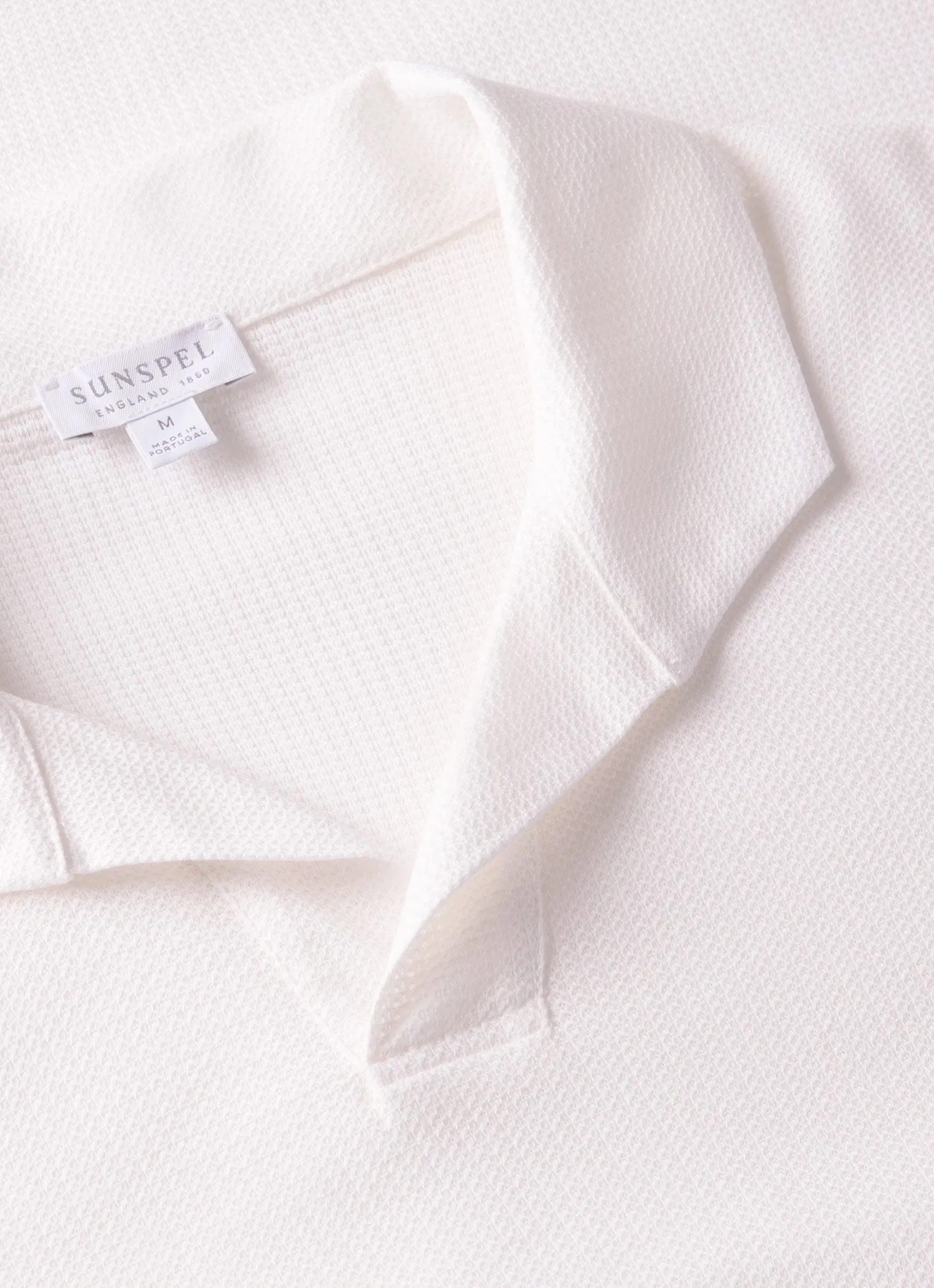 Men's Textured Jersey Polo Shirt in Ecru sold by Sunspel product image thumbnail 4