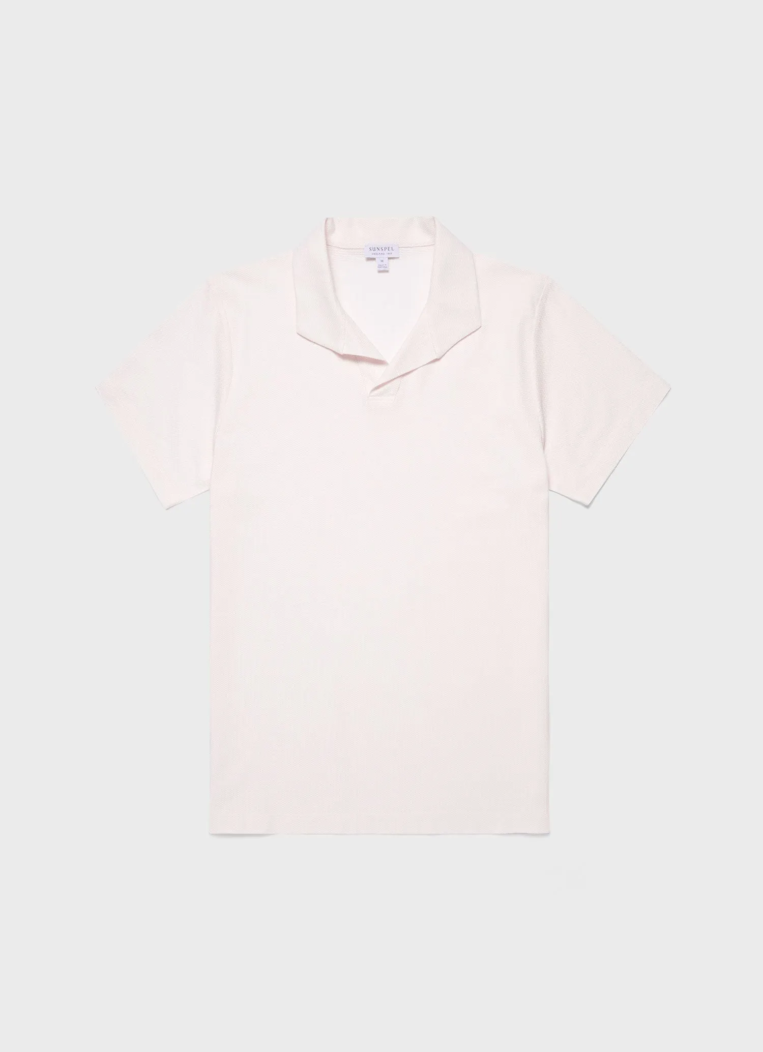 Men's Textured Jersey Polo Shirt in Ecru sold by Sunspel