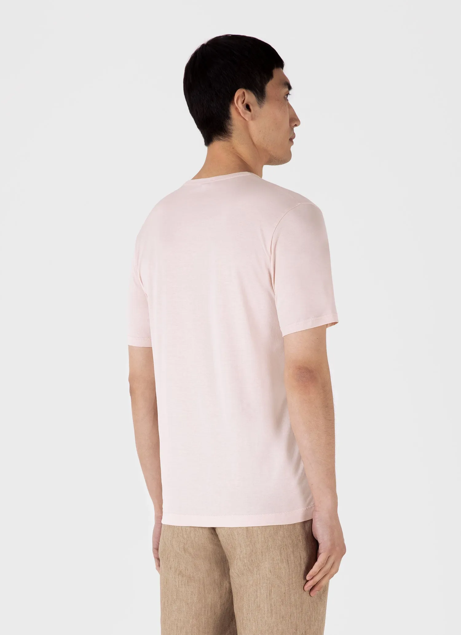 Men's Classic T-shirt in Pastel Pink sold by Sunspel product image thumbnail 5