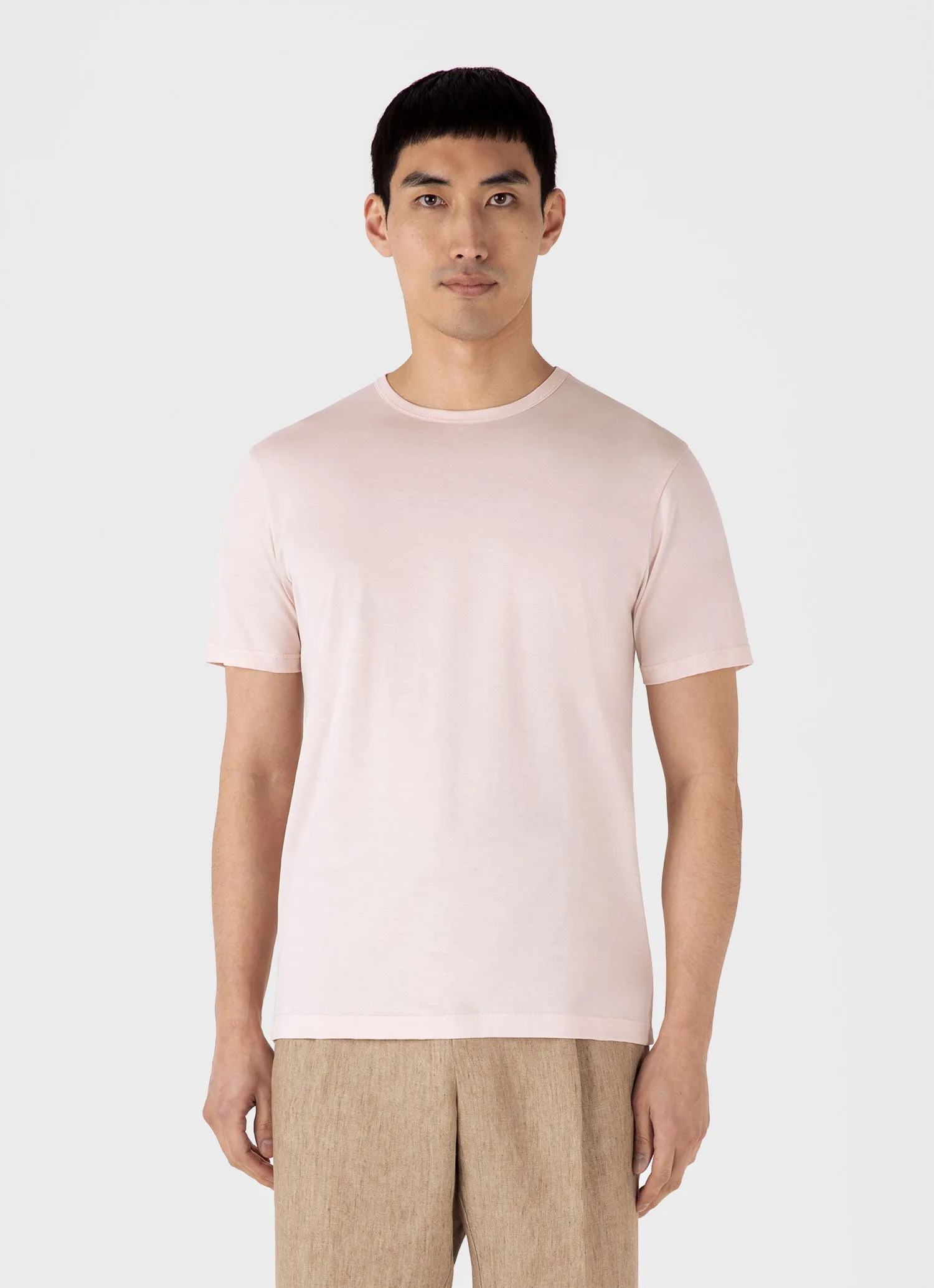 Men's Classic T-shirt in Pastel Pink sold by Sunspel product image thumbnail 2