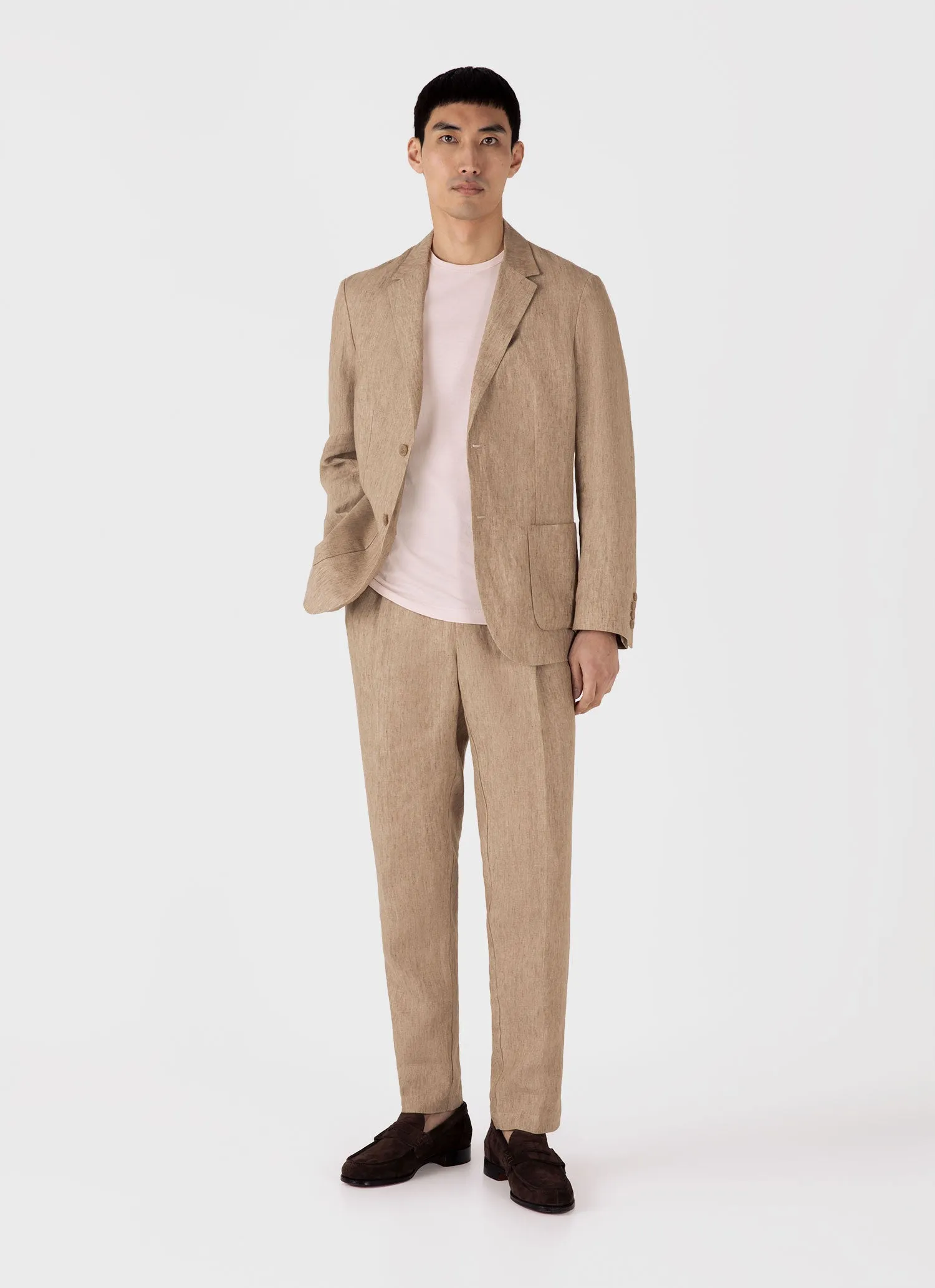 Men's Classic T-shirt in Pastel Pink sold by Sunspel product image thumbnail 3