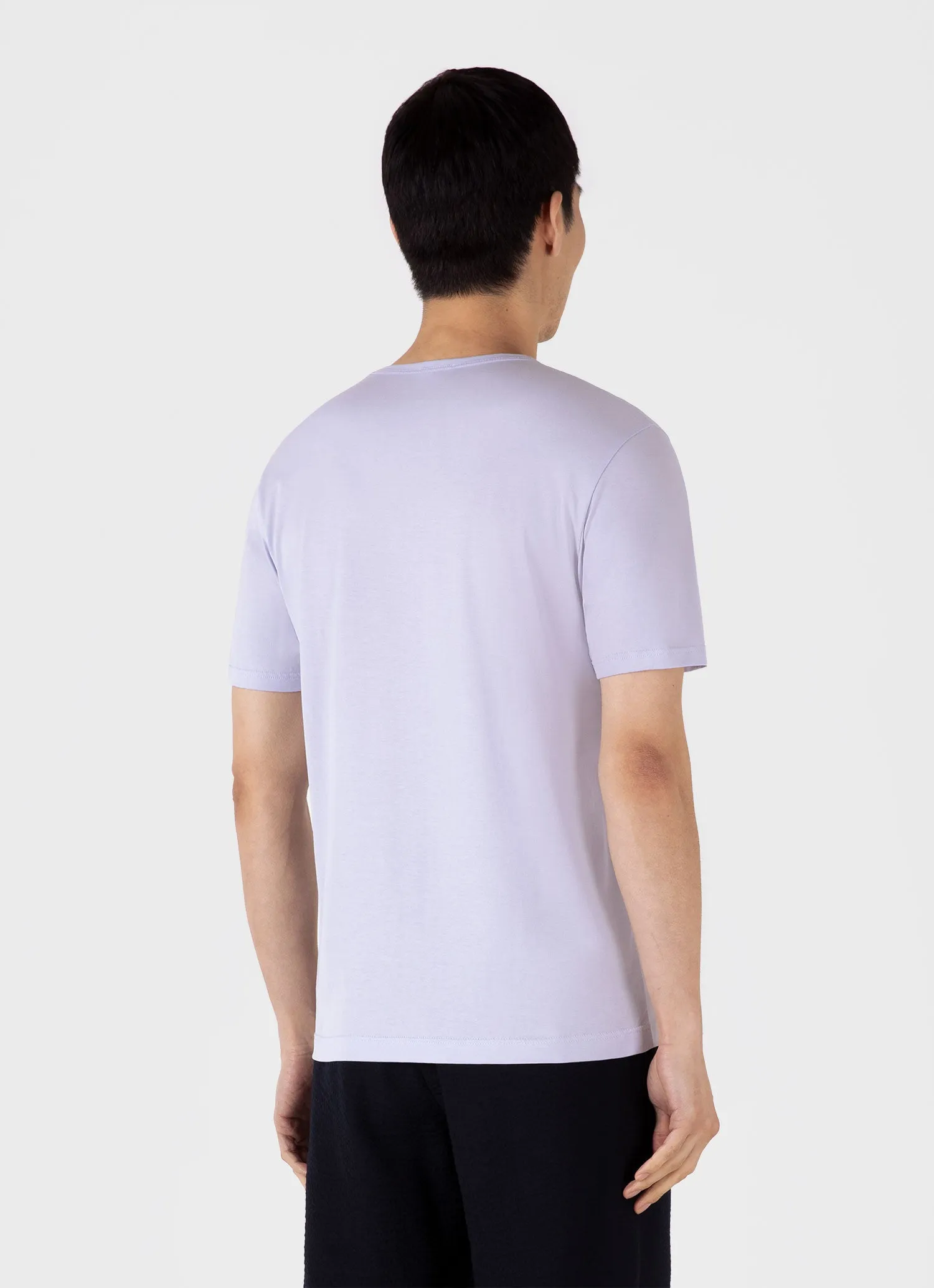 Men's Classic T-shirt in Pale Lilac sold by Sunspel product image thumbnail 5