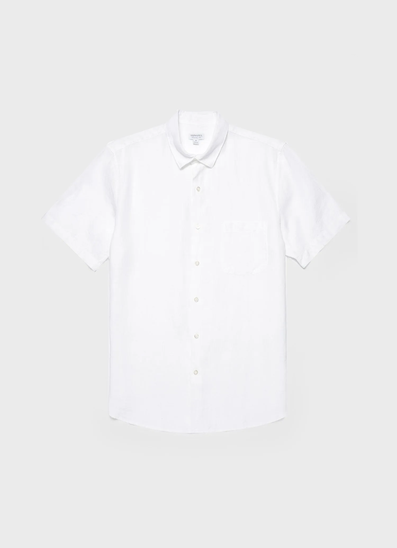 Men's Short Sleeve Linen Shirt in White sold by Sunspel
