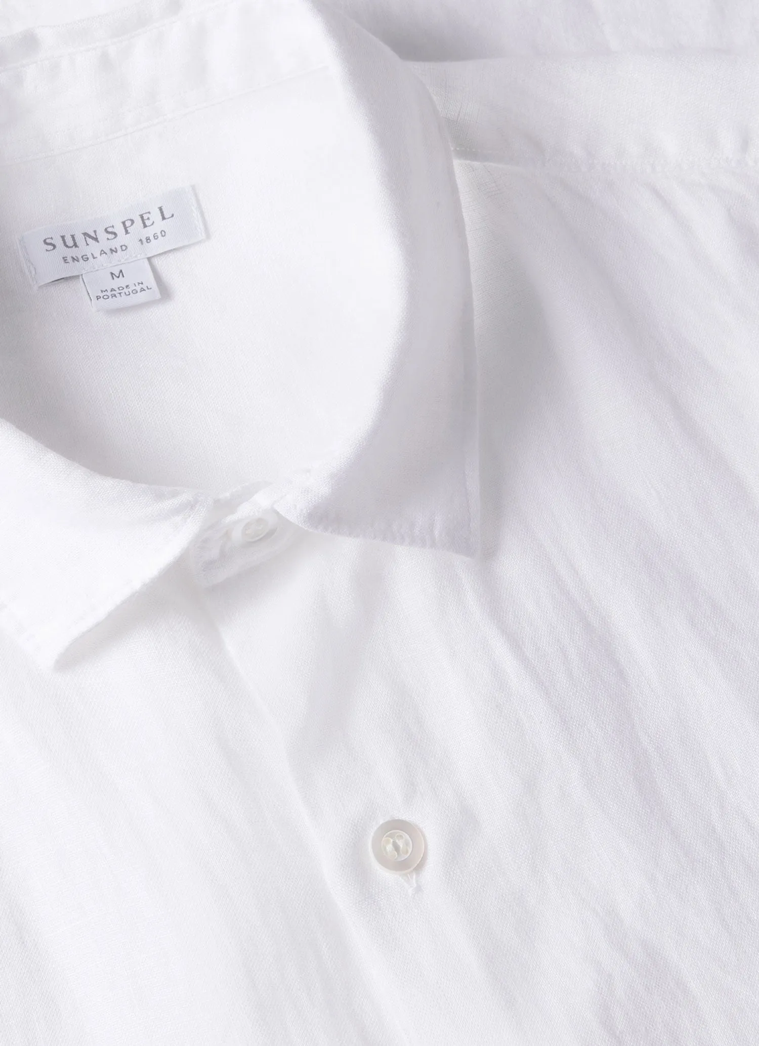 Men's Short Sleeve Linen Shirt in White sold by Sunspel product image thumbnail 4