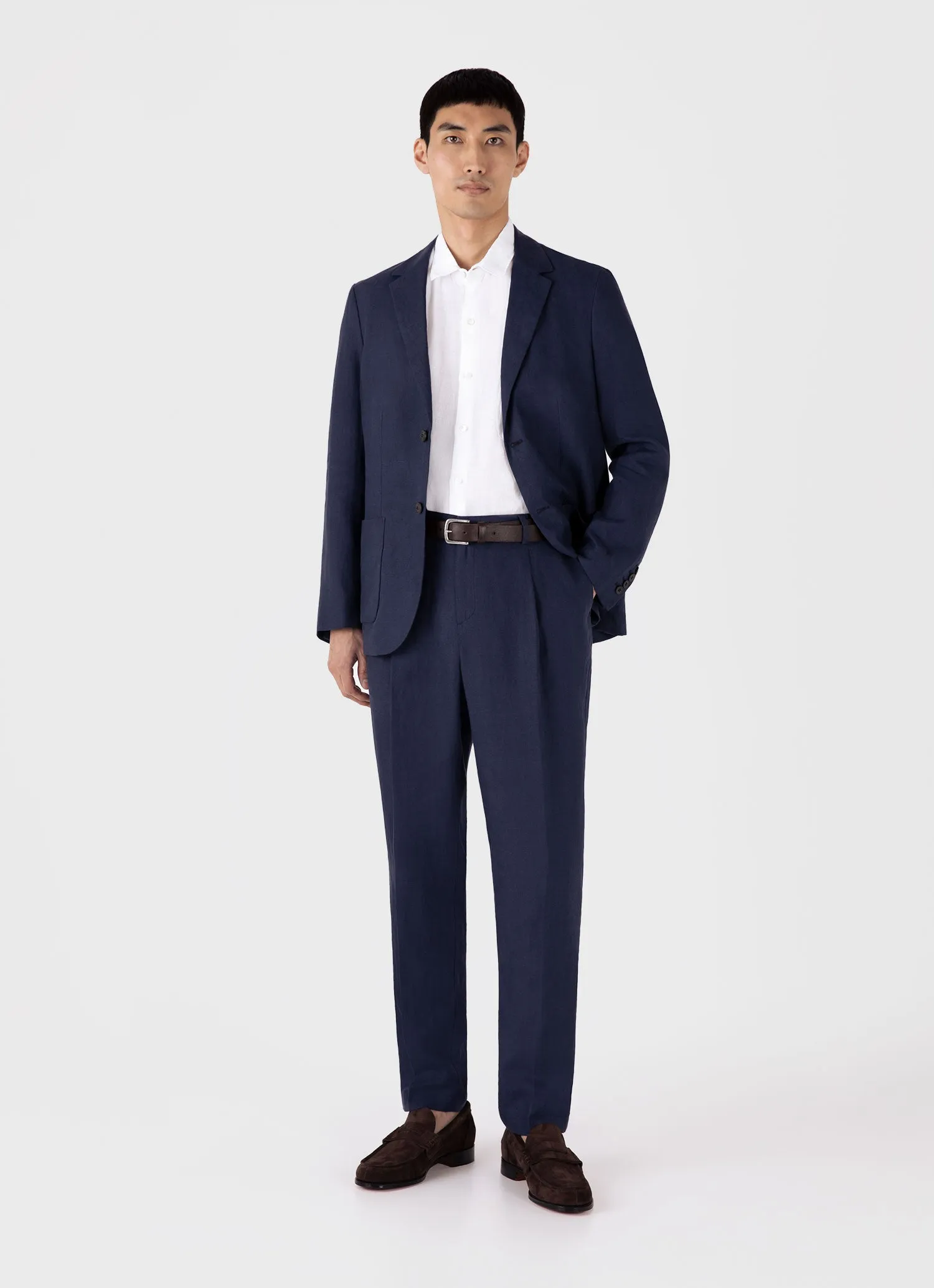 Men's Short Sleeve Linen Shirt in White sold by Sunspel product image thumbnail 3