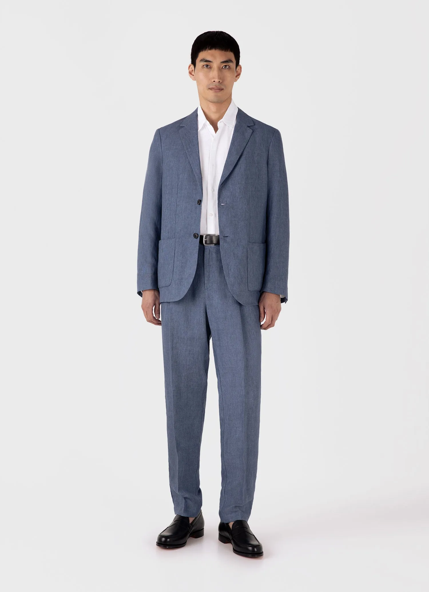 Men's Linen Shirt in White sold by Sunspel product image thumbnail 3