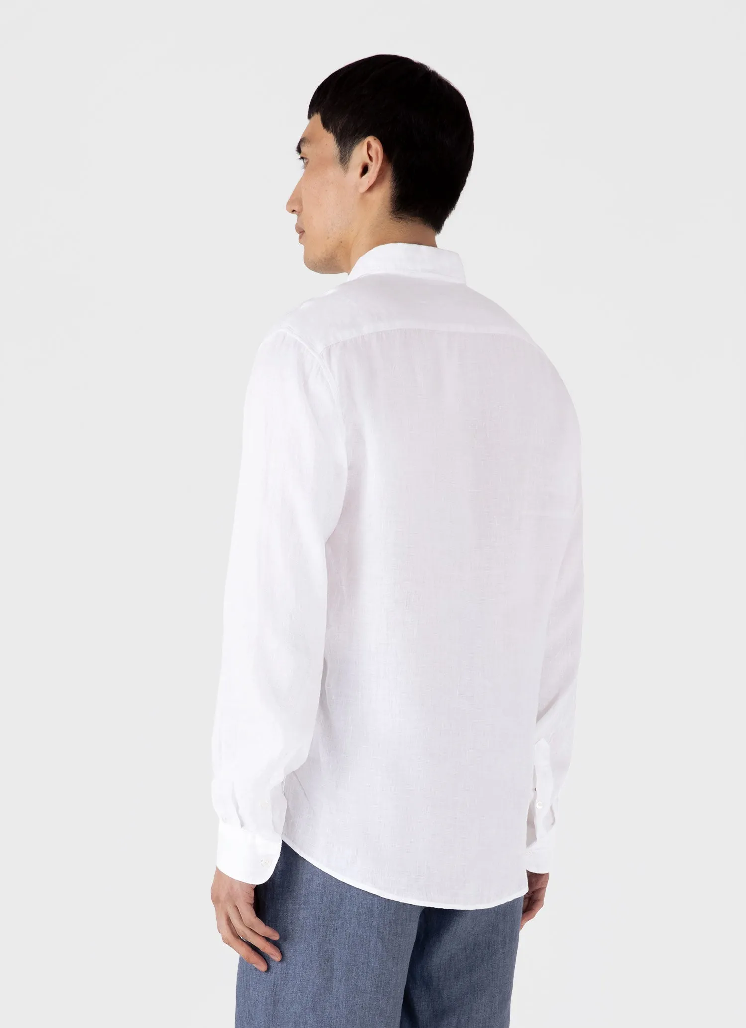 Men's Linen Shirt in White sold by Sunspel product image thumbnail 5