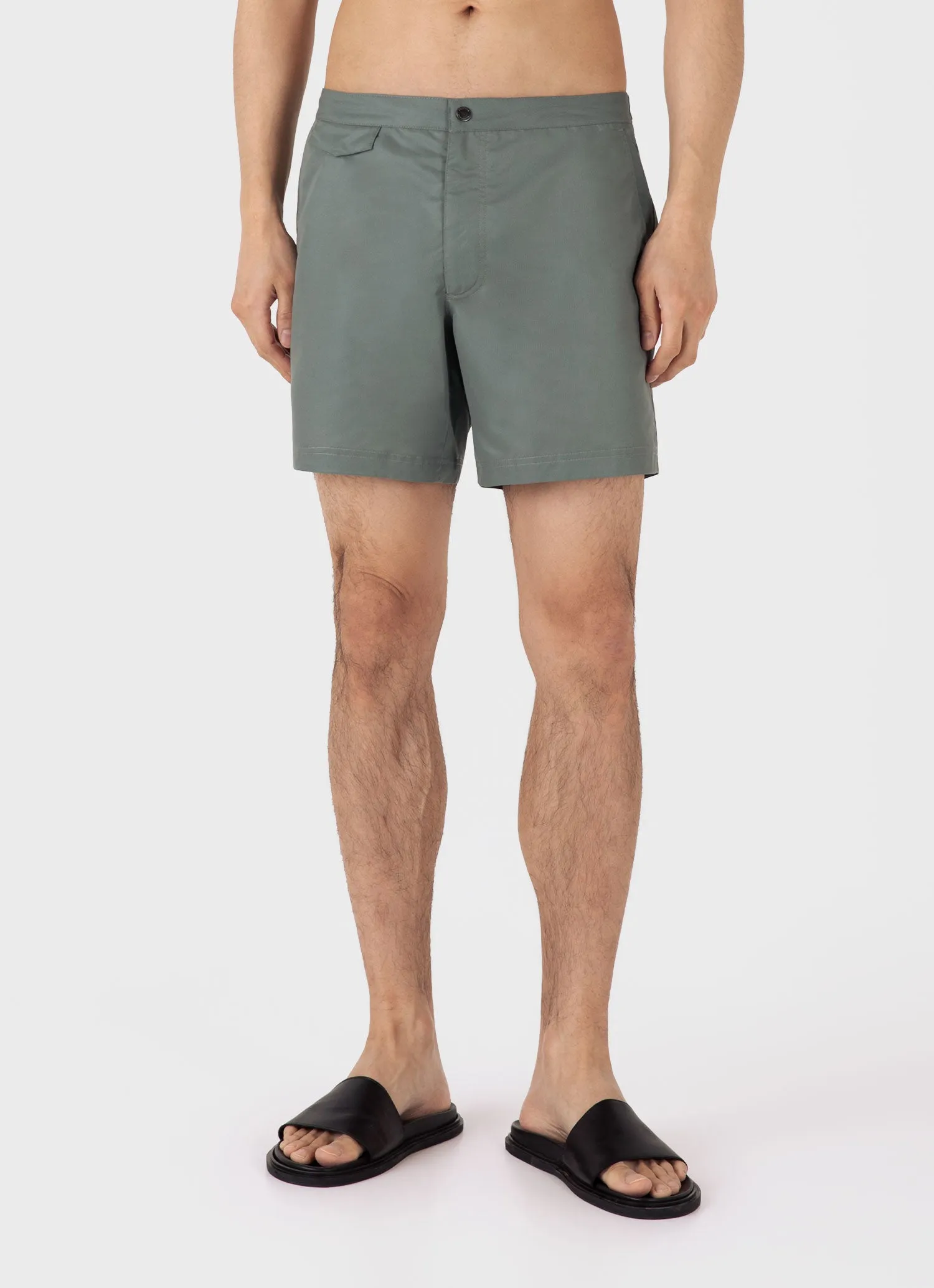 Men's Tailored Swim Shorts in Dusk Green sold by Sunspel product image thumbnail 3