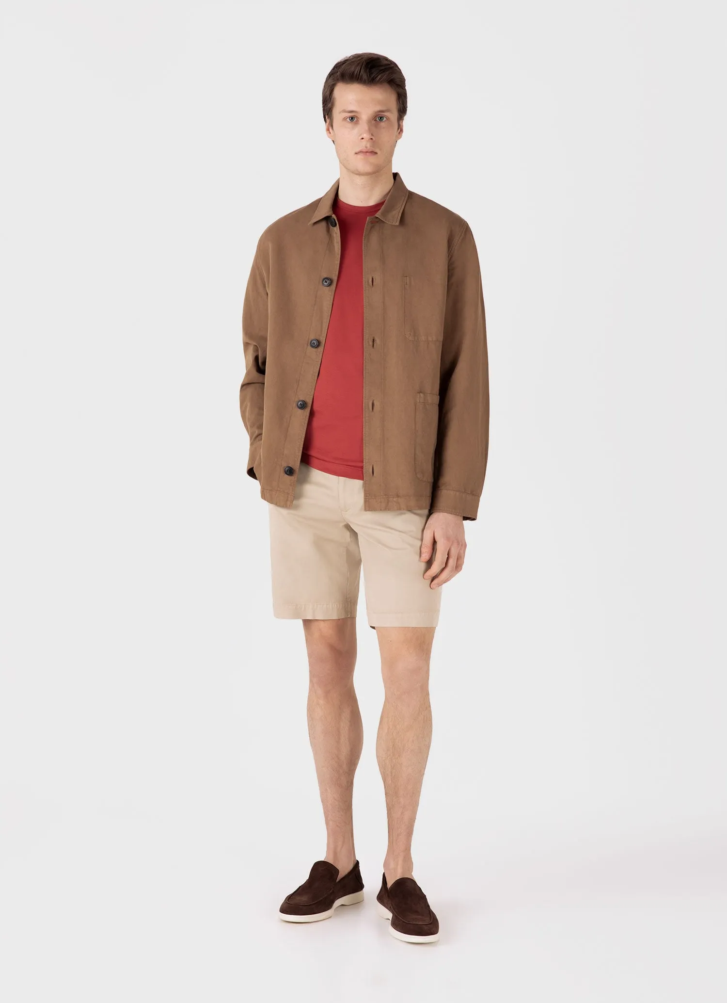 Men's Chino Shorts in Light Stone sold by Sunspel product image thumbnail 3