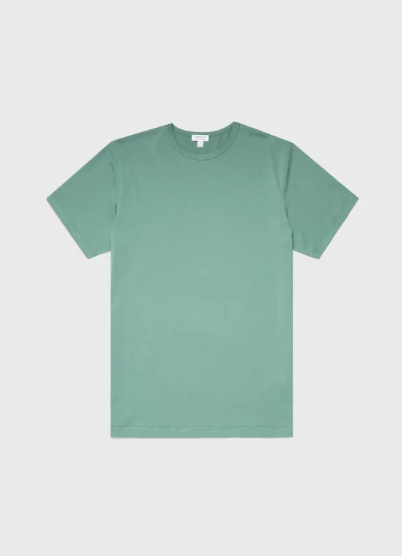 Men's Classic T-shirt in Light Pine sold by Sunspel