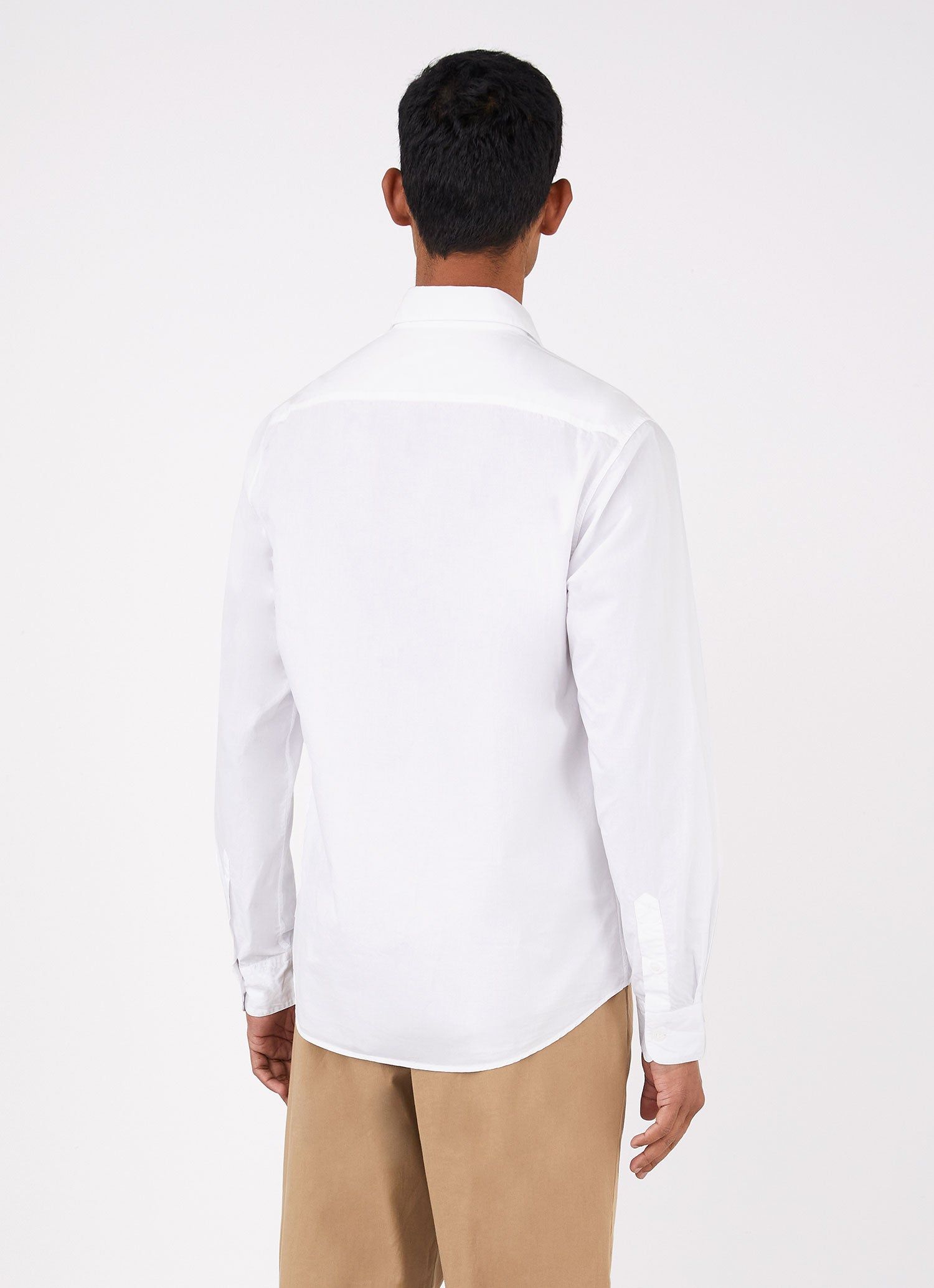 Men's Poplin Casual Shirt in White sold by Sunspel product image thumbnail 4