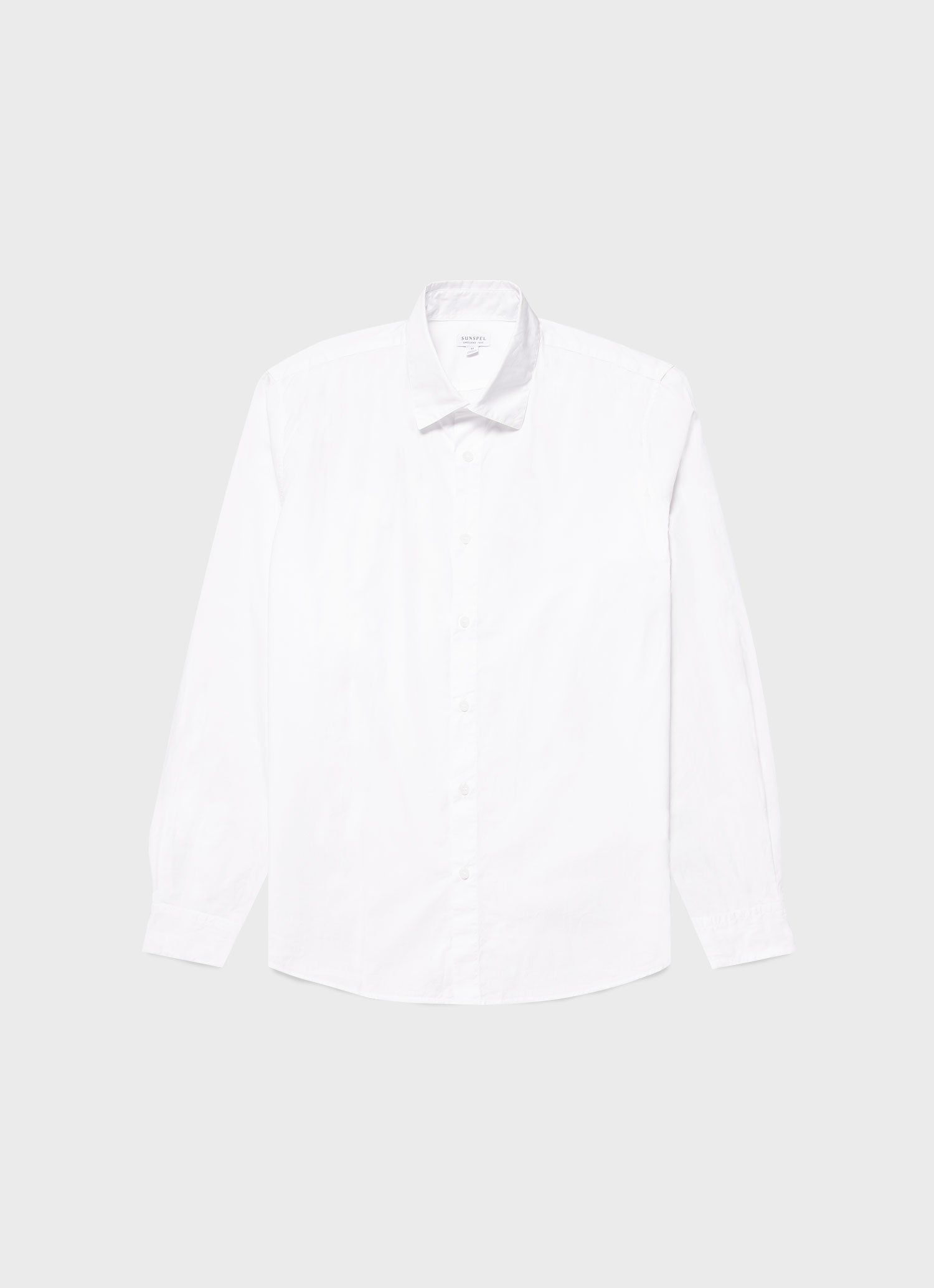 Men's Poplin Casual Shirt in White sold by Sunspel