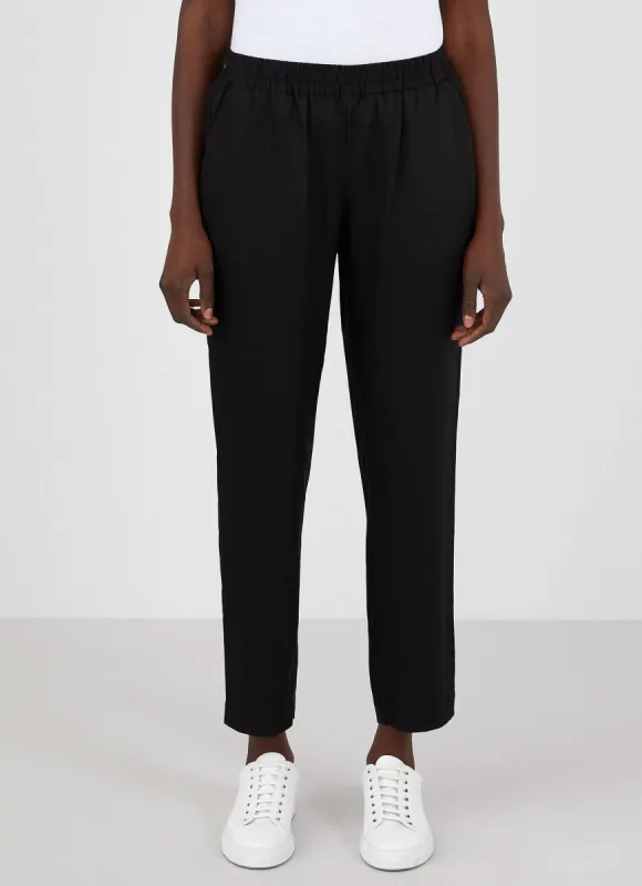 Women's Tencel Trouser in Black sold by Sunspel