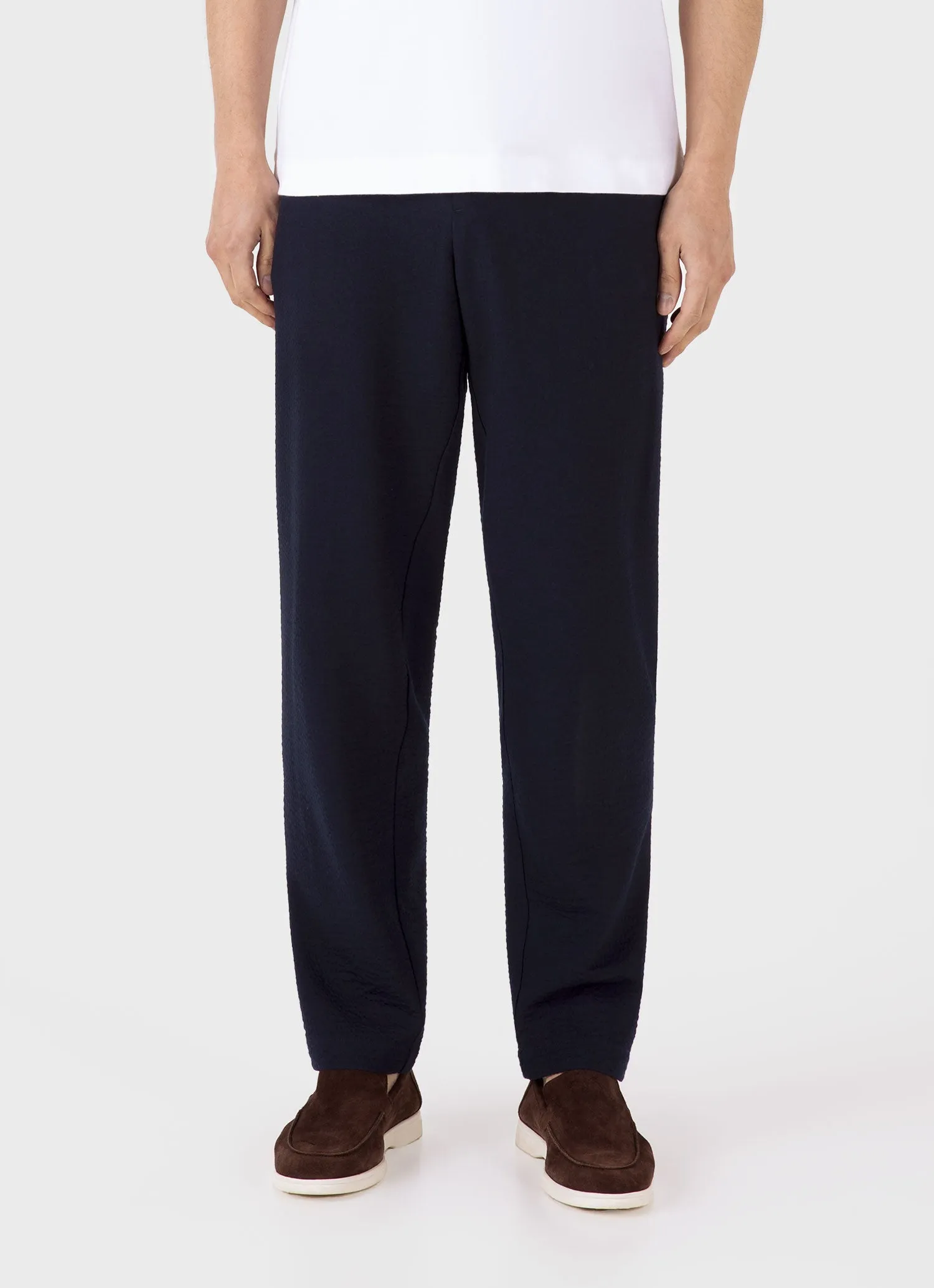 Men's Seersucker Wool Trouser in Navy sold by Sunspel product image thumbnail 3
